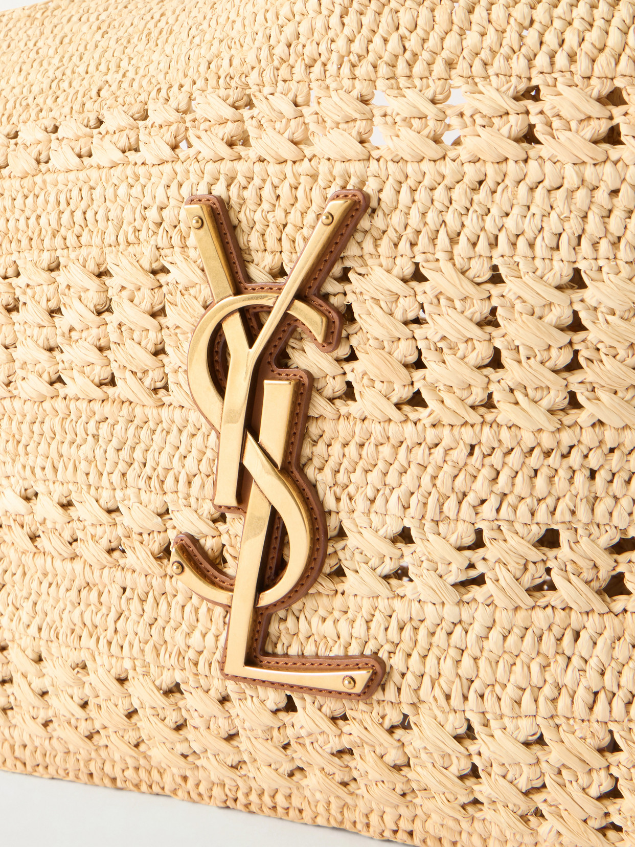 Icare Medium Logo-Appliquéd Raffia Tote