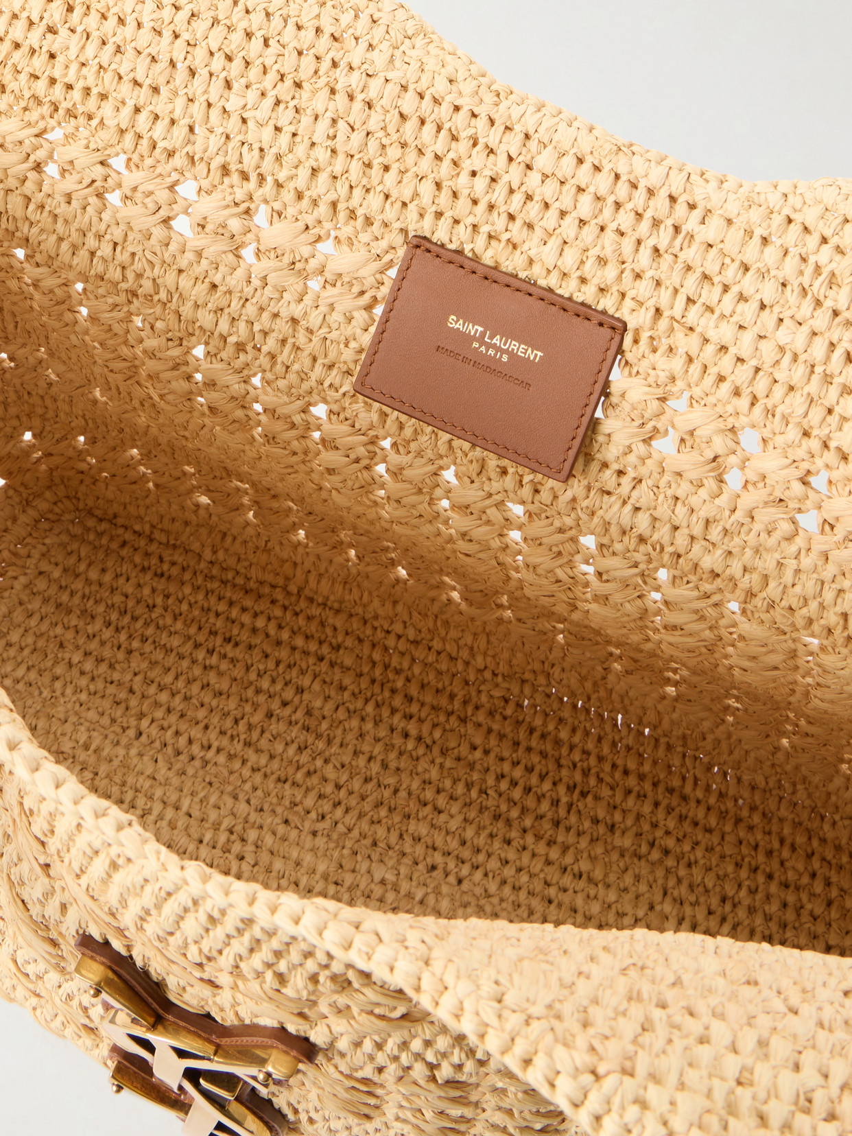 Icare Medium Logo-Appliquéd Raffia Tote