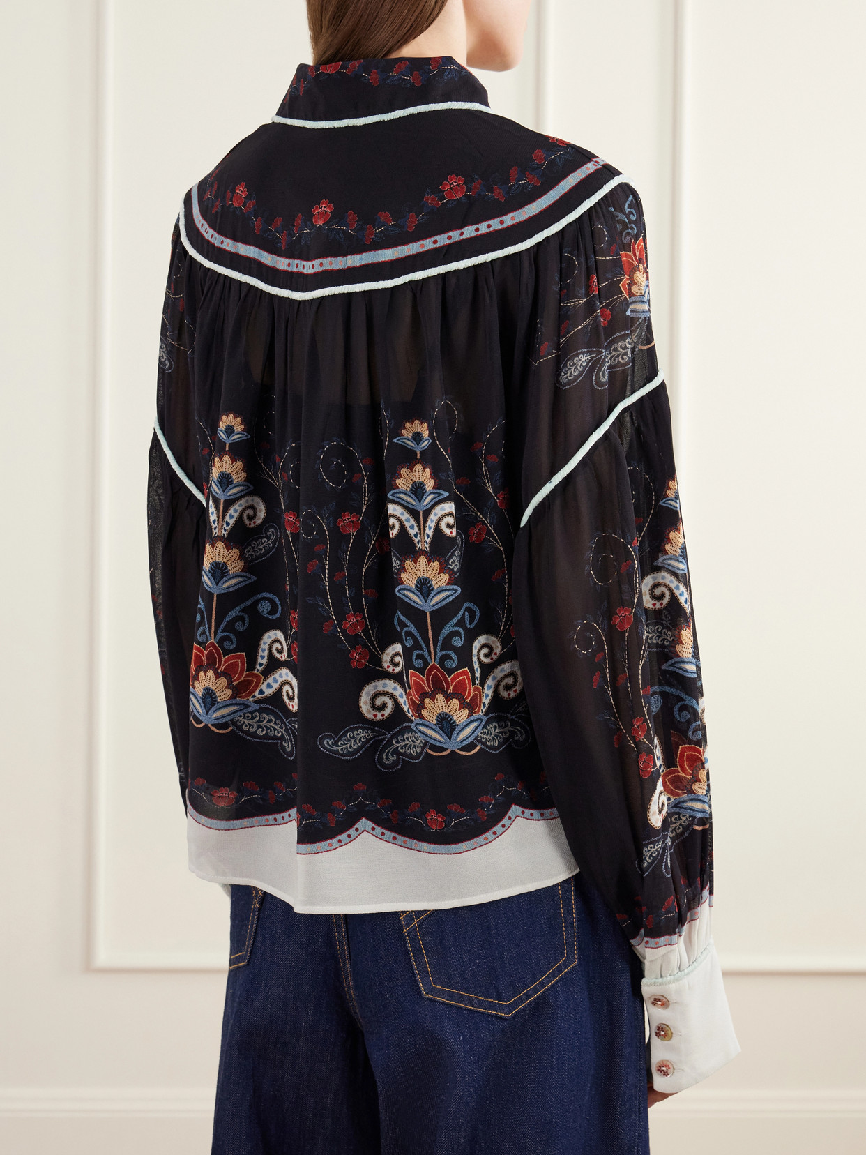 Nikita Printed Gathered Georgette Shirt