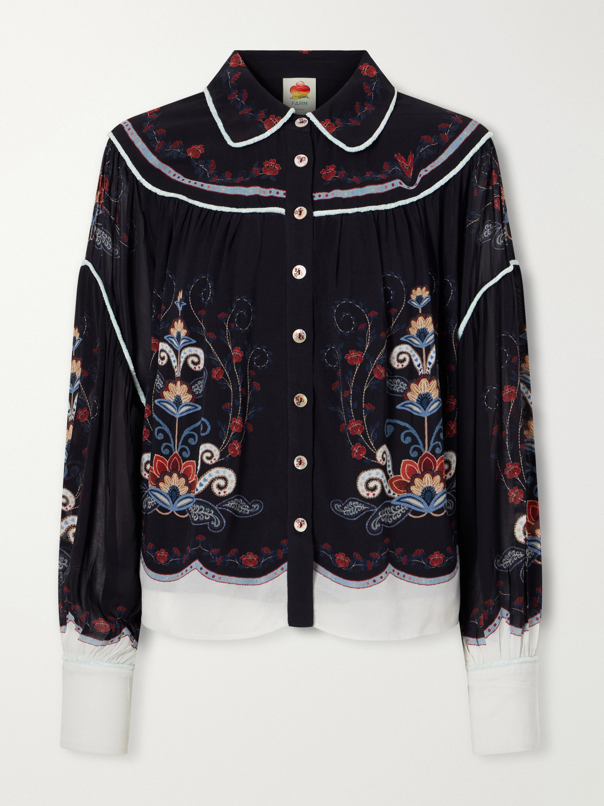 Farm Rio Nikita Printed Georgette Shirt In Multi