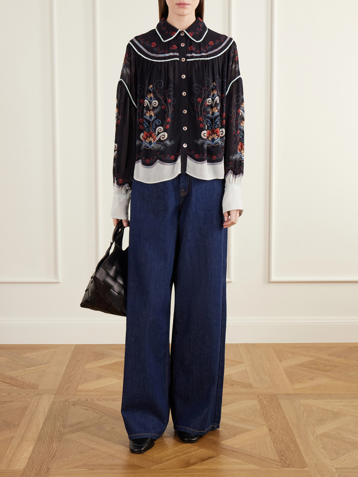 Nikita Printed Gathered Georgette Shirt