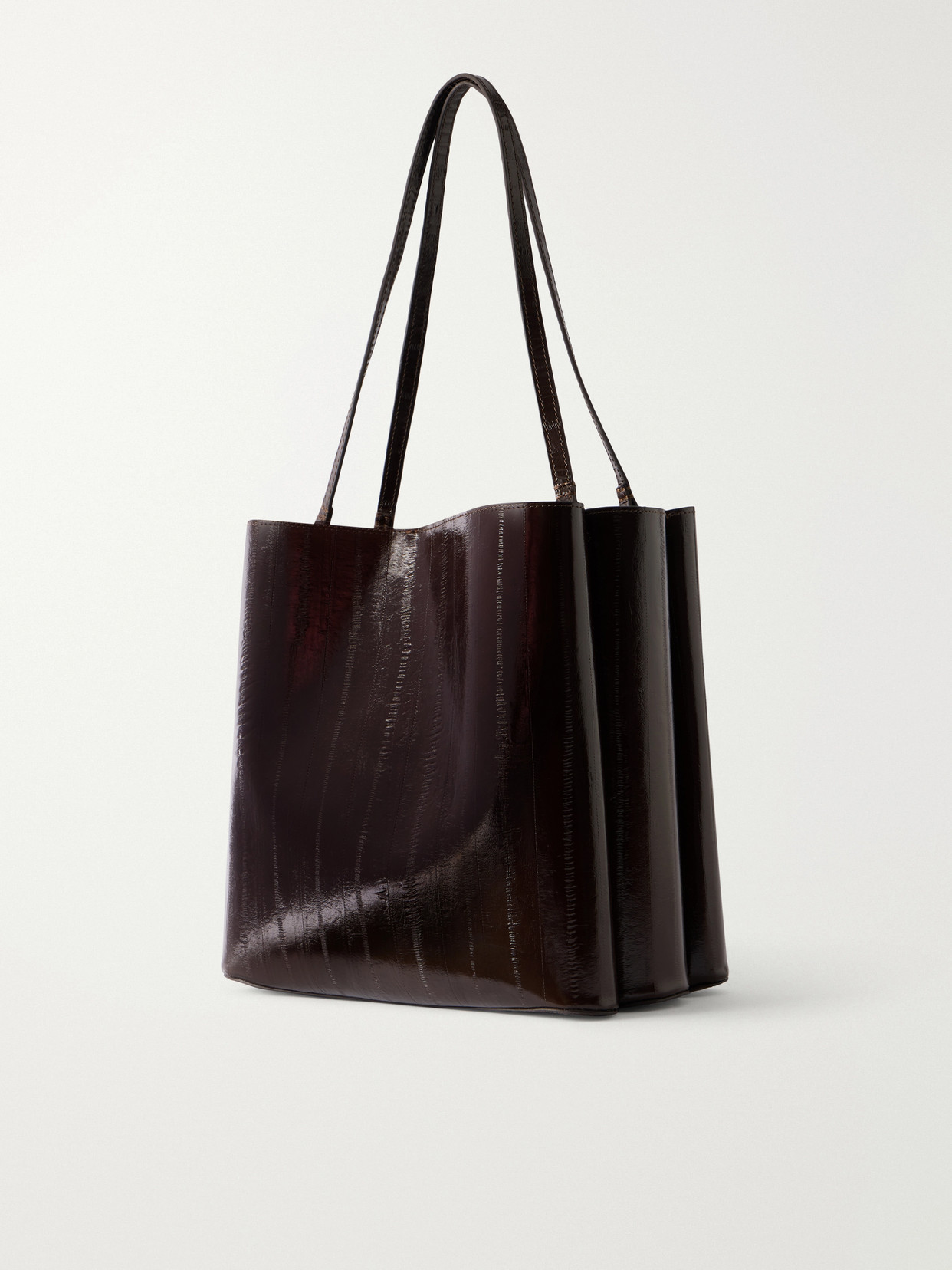 Luanda Striped Textured-Leather Tote