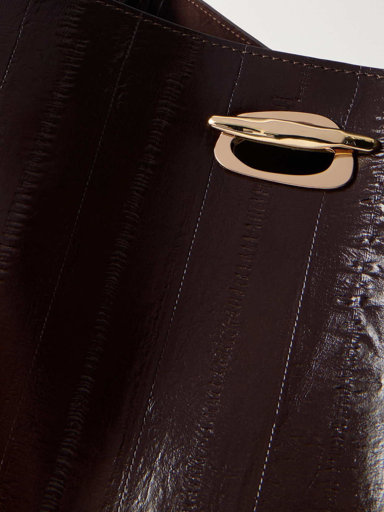 Luanda Striped Textured-Leather Tote