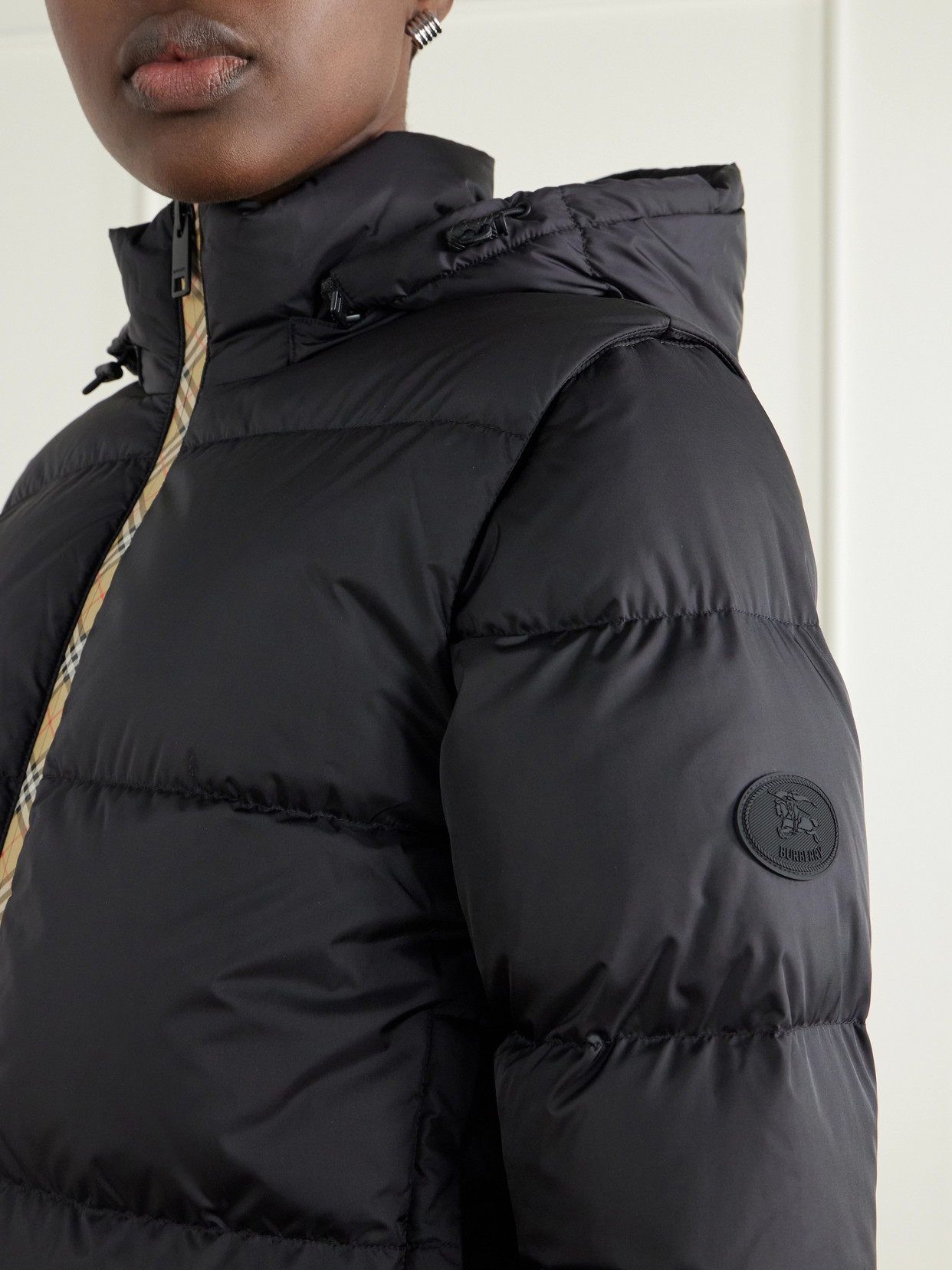 Hooded Logo-Appliquéd Quilted Jacket