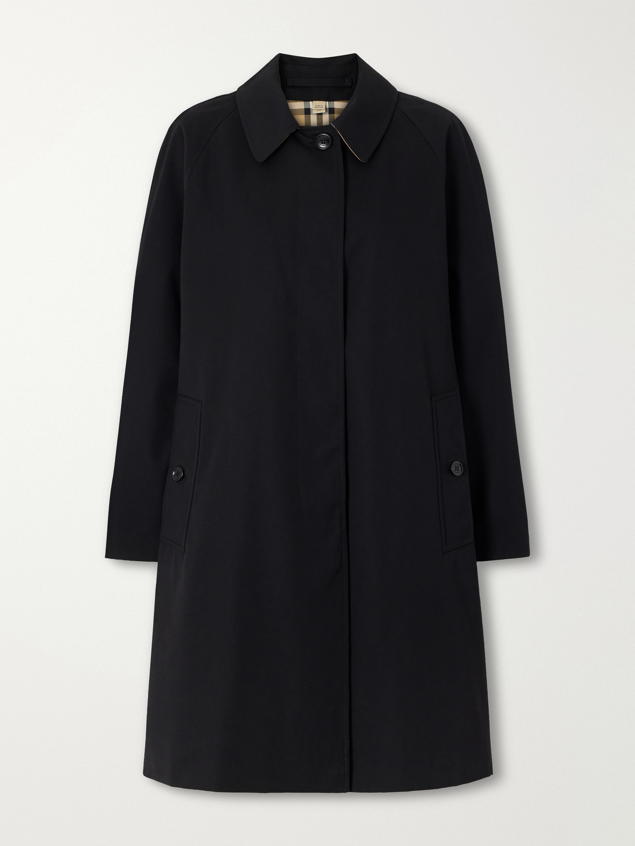Burberry Cotton-gabardine Coat In Black