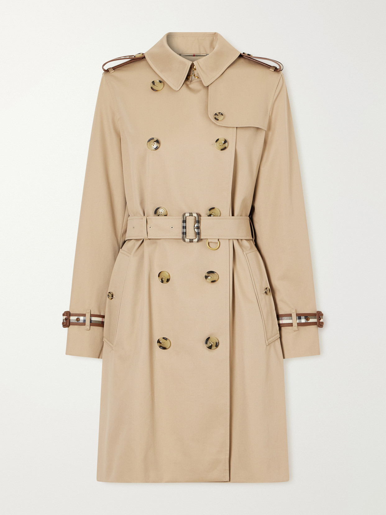 Kensington Belted Double-Breasted Cotton-Gabardine Trench Coat