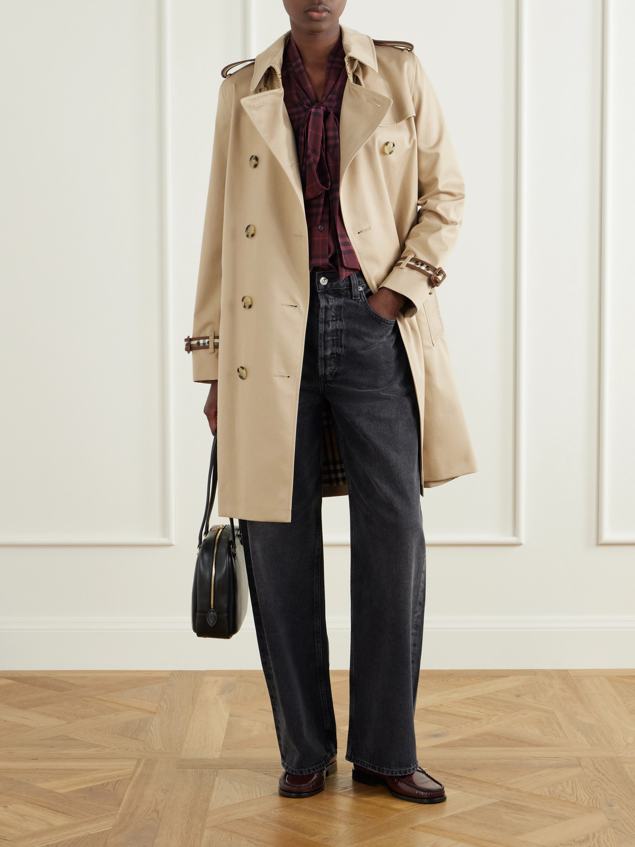 Kensington Belted Double-Breasted Cotton-Gabardine Trench Coat