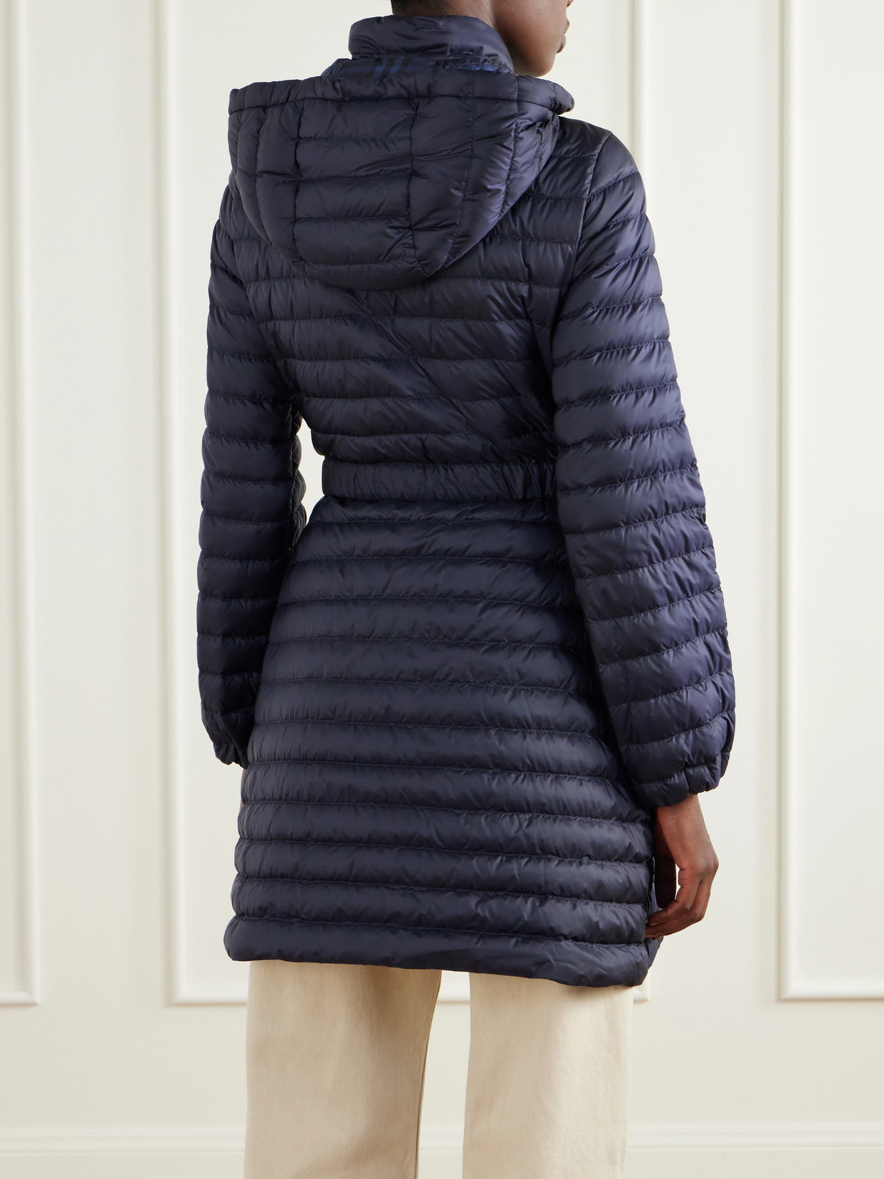 Hooded Belted Quilted Coat