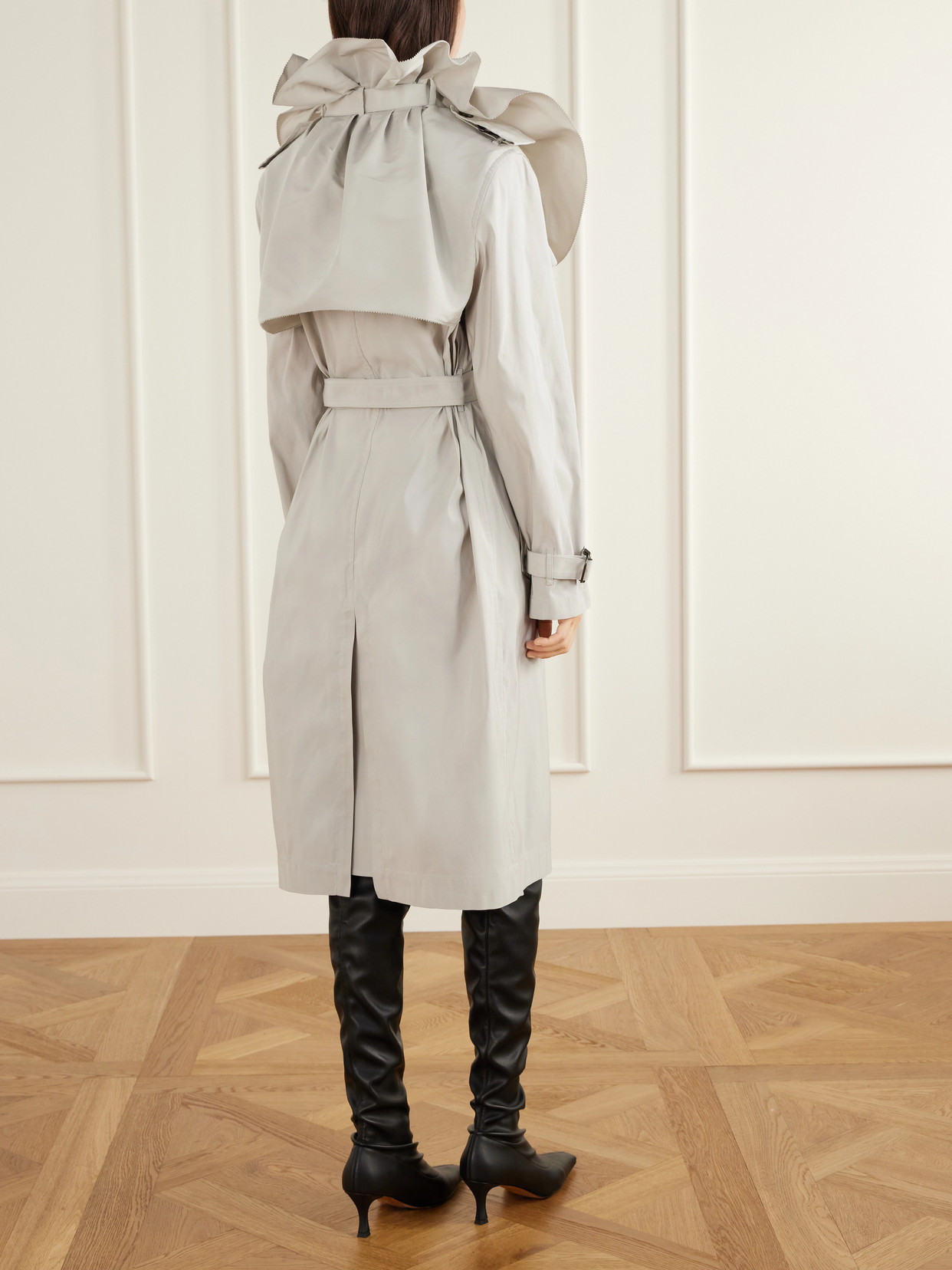 Clare Belted Gabardine Trench Coat