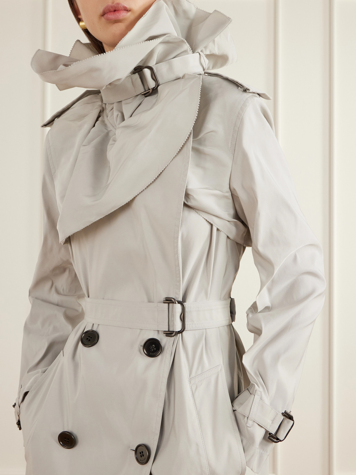 Clare Belted Gabardine Trench Coat