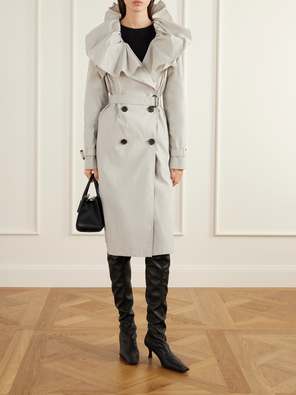 Clare Belted Gabardine Trench Coat