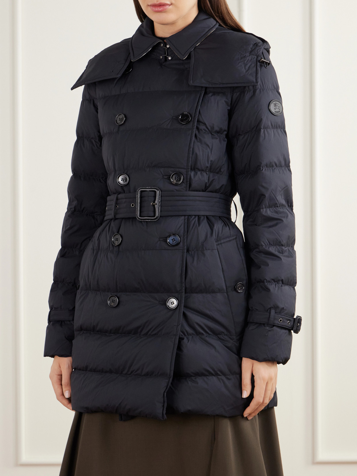 Audley Belted Double-Breasted Quilted Down Coat