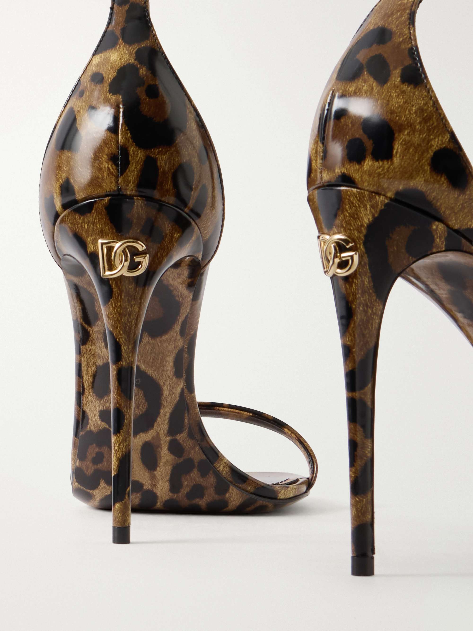 DOLCE&GABBANA Leopard-print leather sandals | NET-A-PORTER