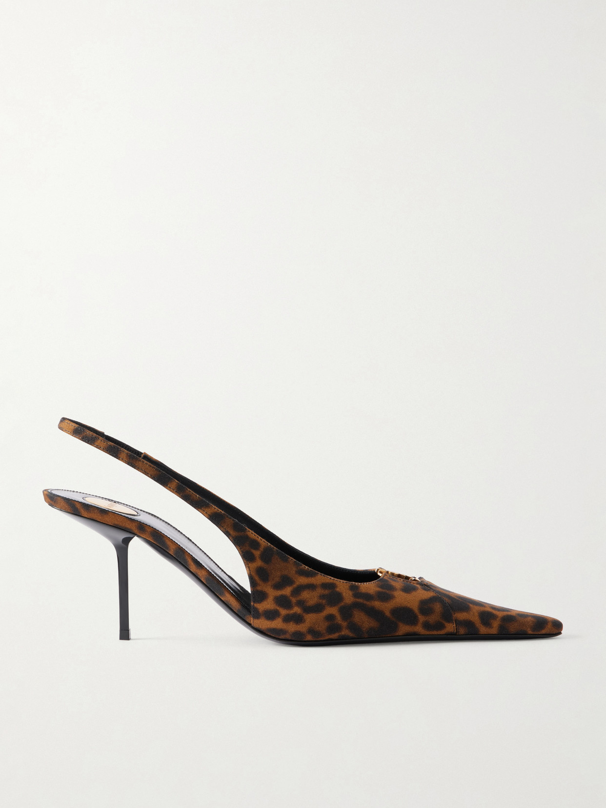 Babylone Cassandre-Embellished Leopard-Print Grosgrain Slingback