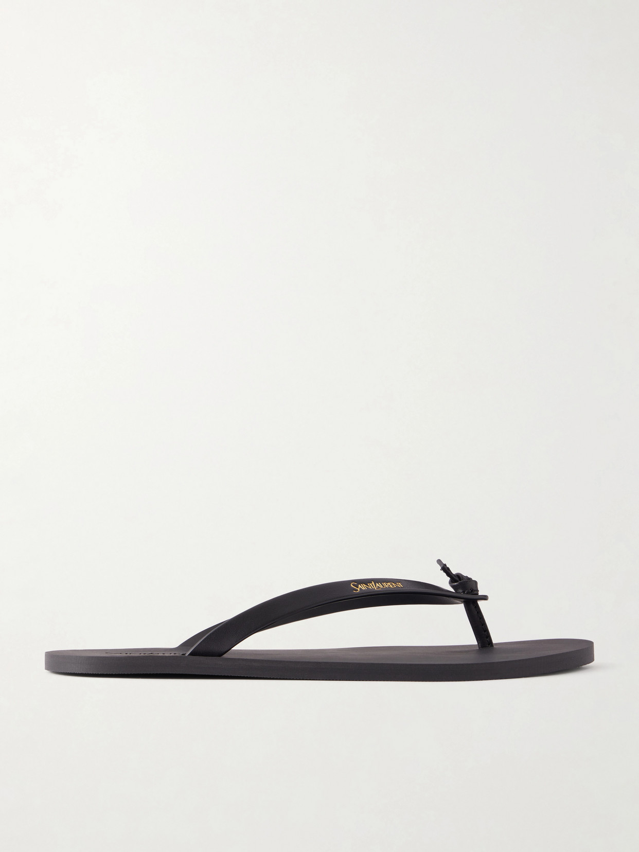 SAINT LAURENT - Pool Leather Flip-flops - Black