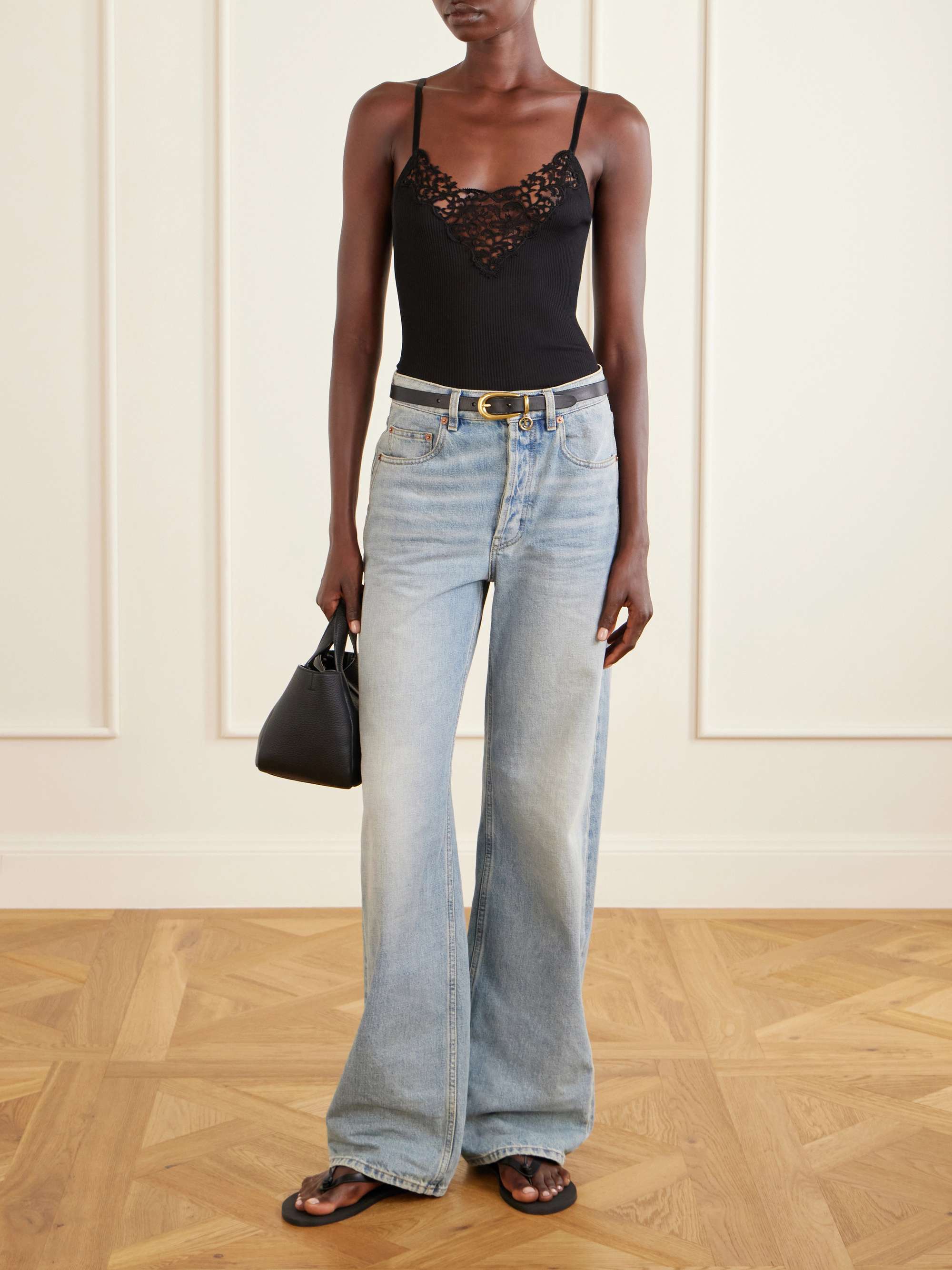SAINT LAURENT Pool leather flip-flops | NET-A-PORTER