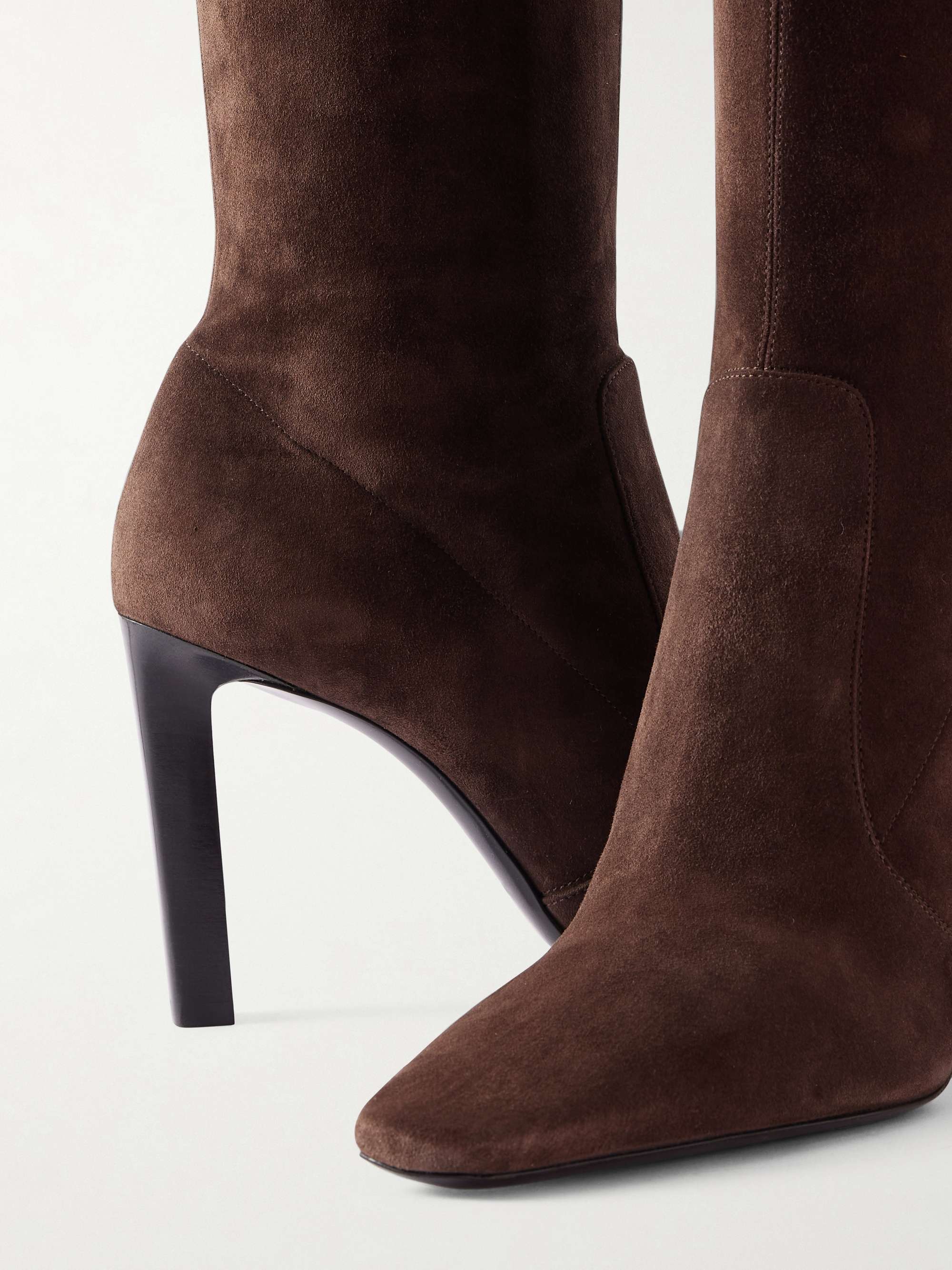 SAINT LAURENT Francoise 95 suede knee boots | NET-A-PORTER