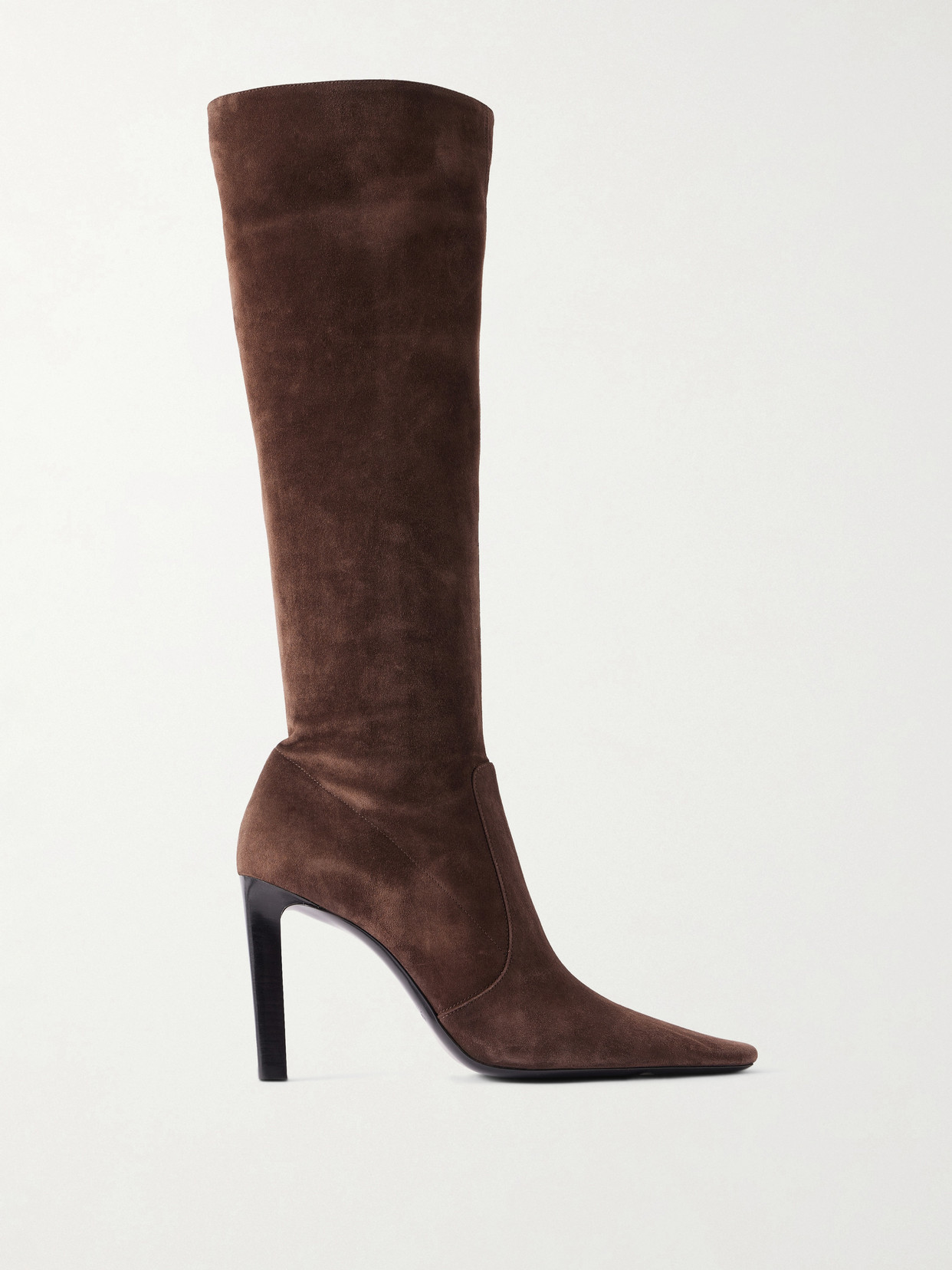 SAINT LAURENT - Francoise 95 Suede Knee Boots - Brown