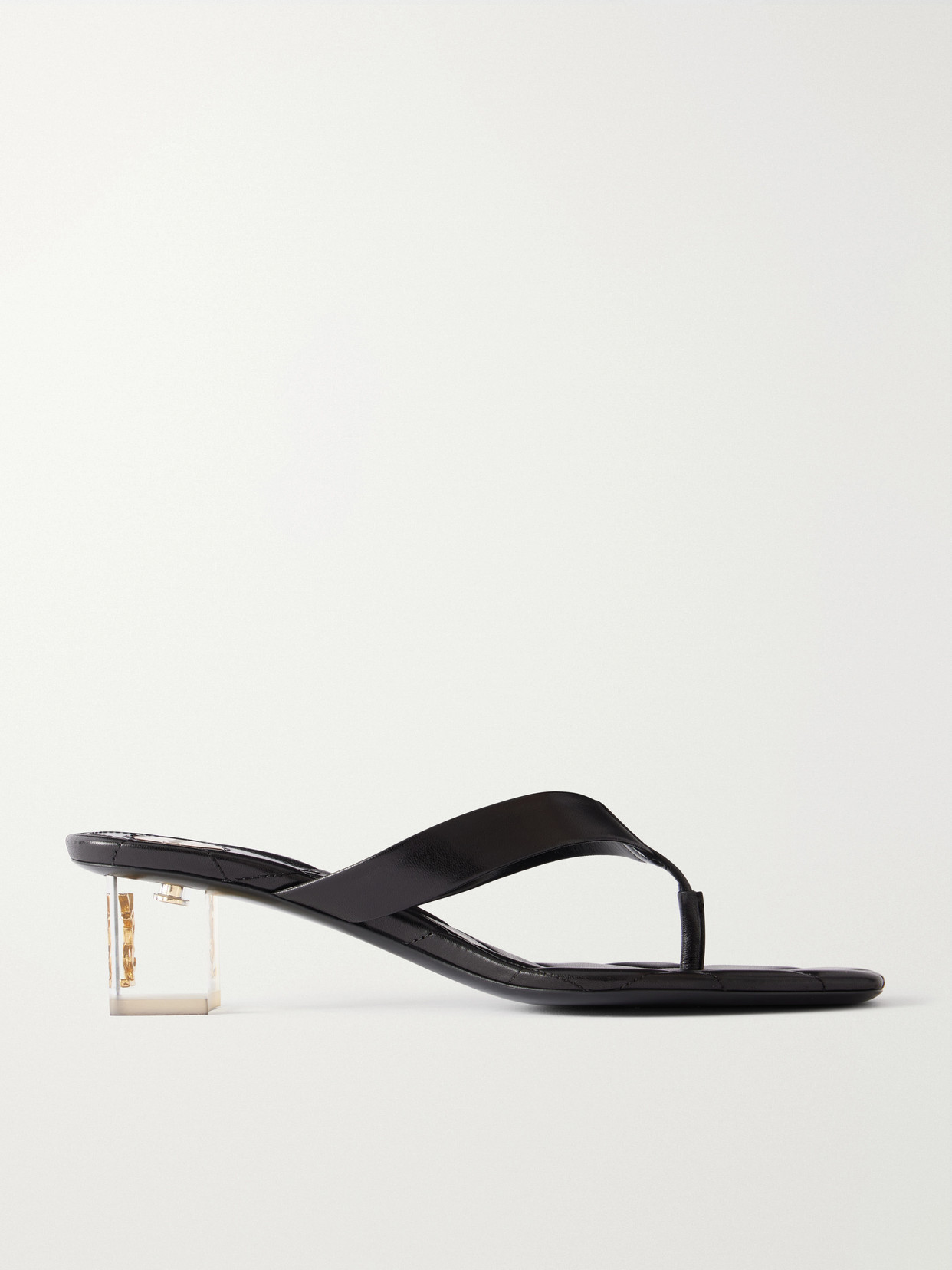 SAINT LAURENT - Sip 45 Leather Thong Mules - Black