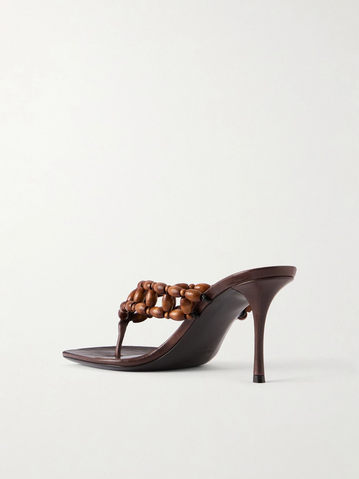 Zina 75 Leather-Trimmed Wood Sandals