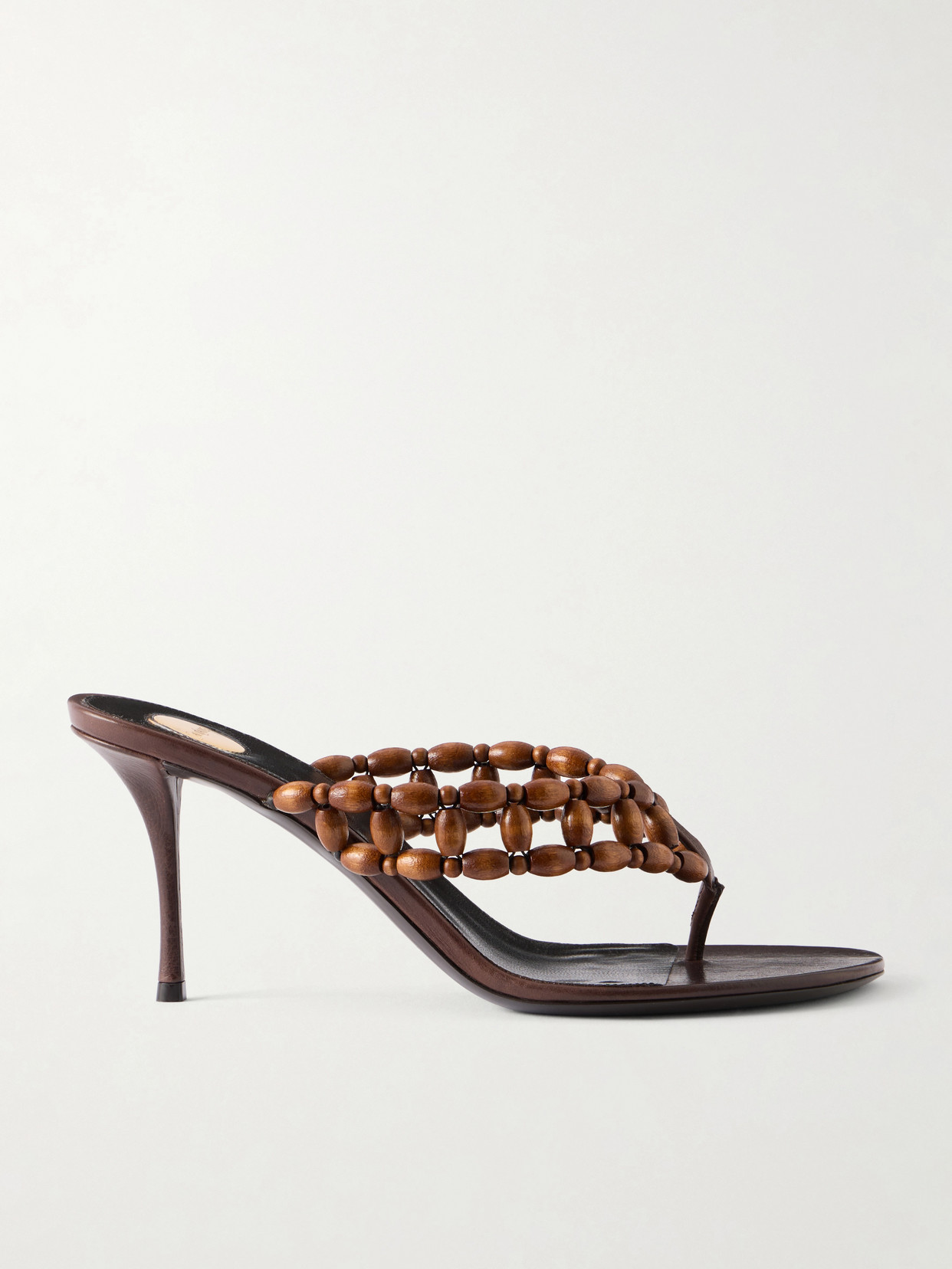 Zina 75 Leather-Trimmed Wood Sandals