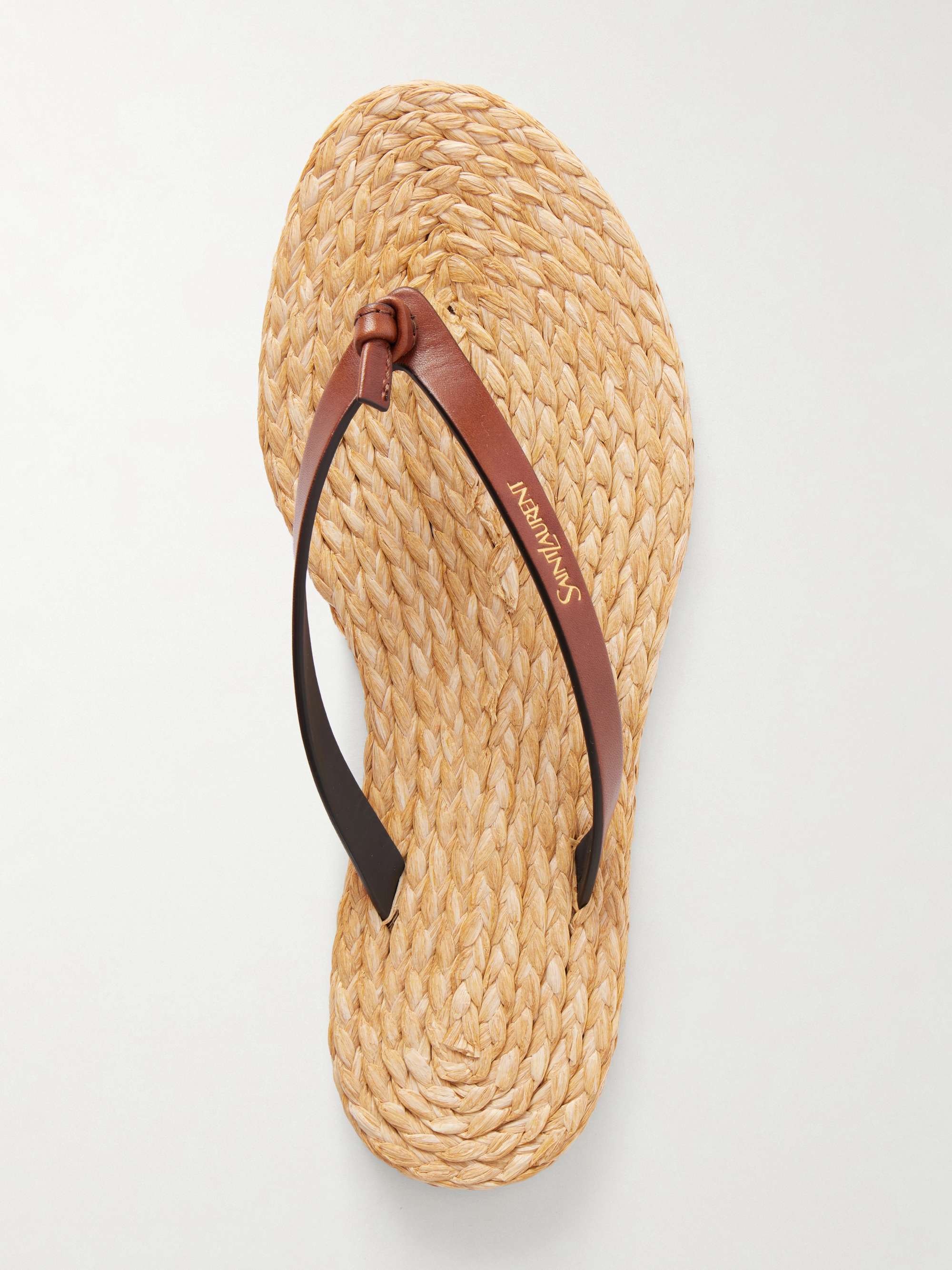 SAINT LAURENT Pool knotted leather flip flops | NET-A-PORTER
