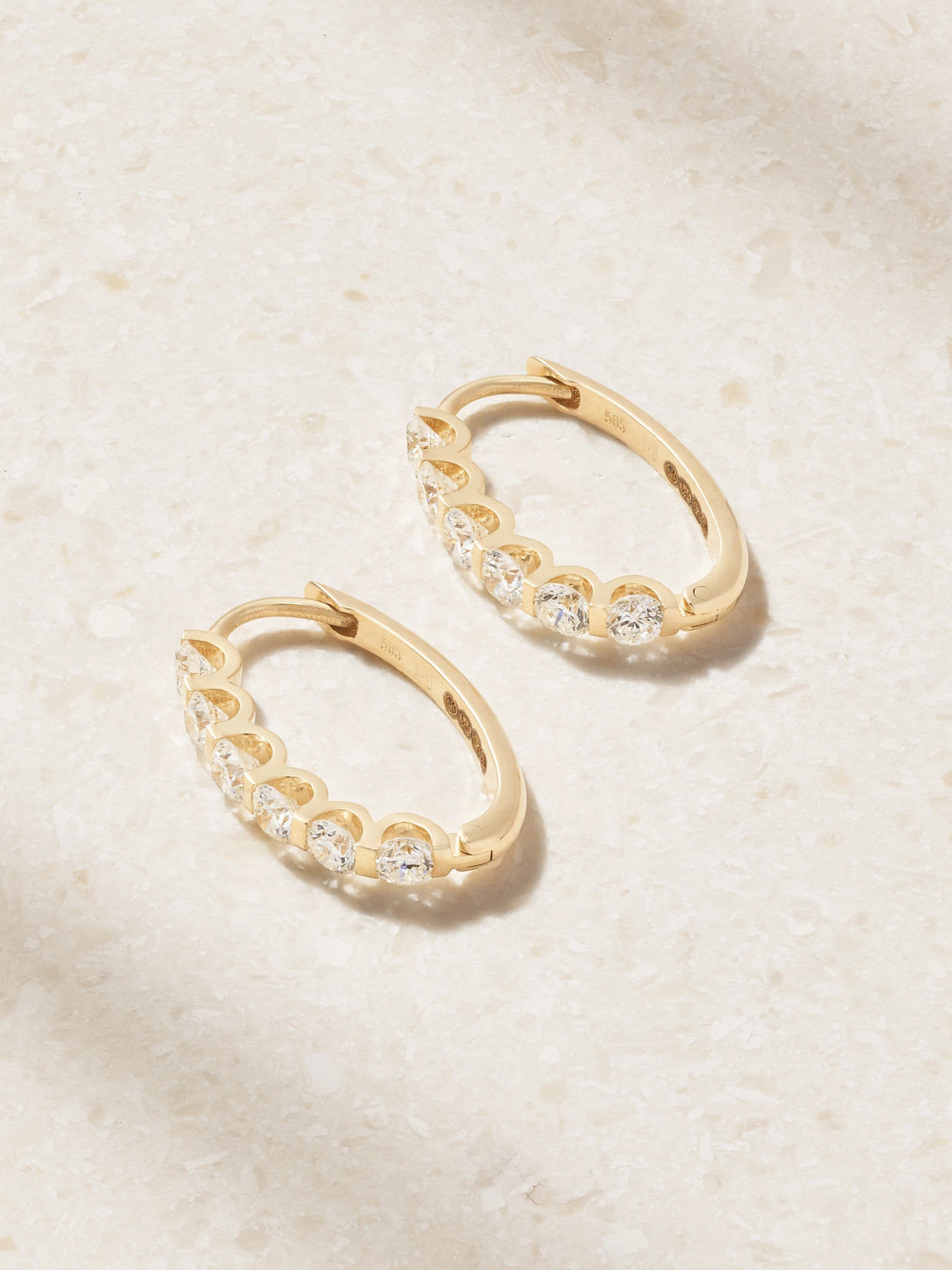 Ileana Makri 14-karat Gold Diamond Hoop Earrings