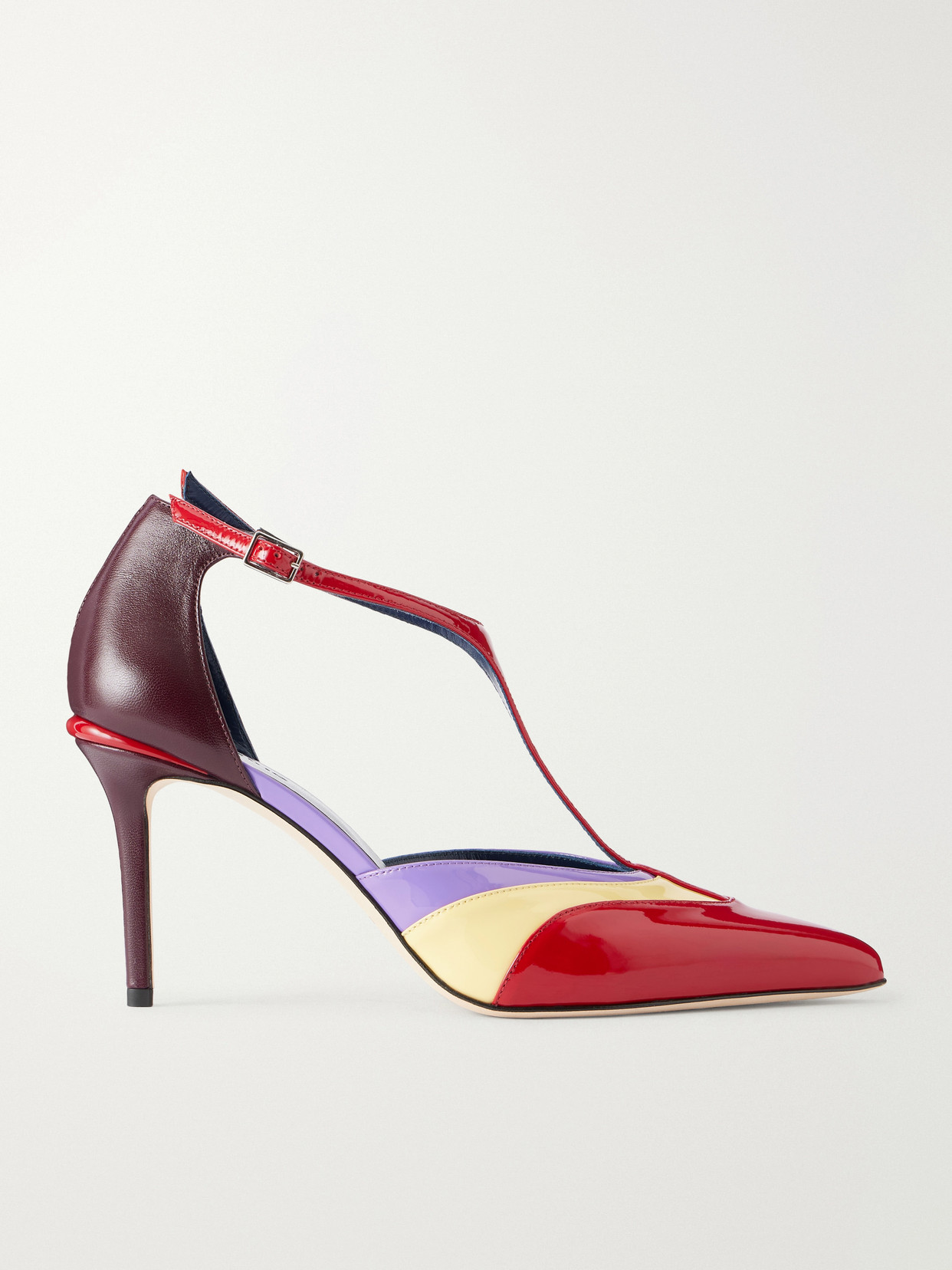 Rabanne Color-block Patent-leather Pumps In Multi