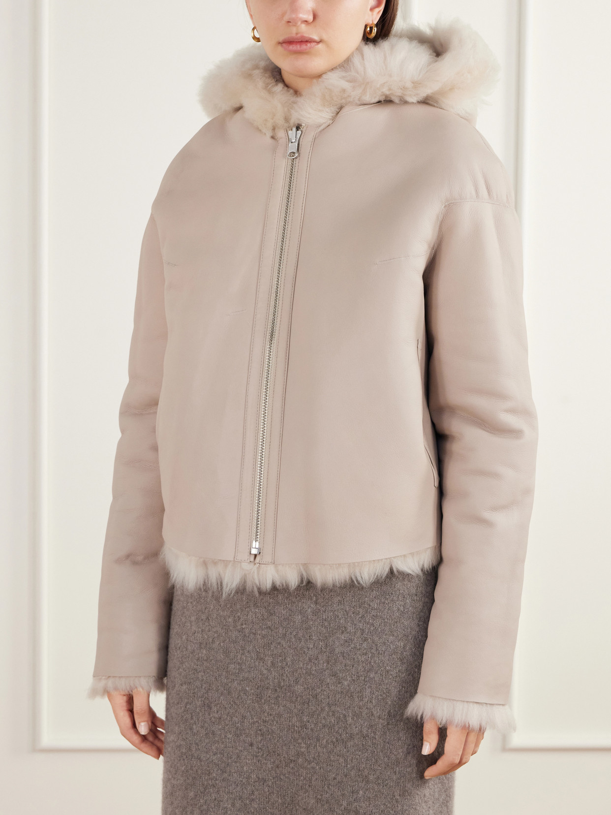 Bianca Hooded Shearling Jacket