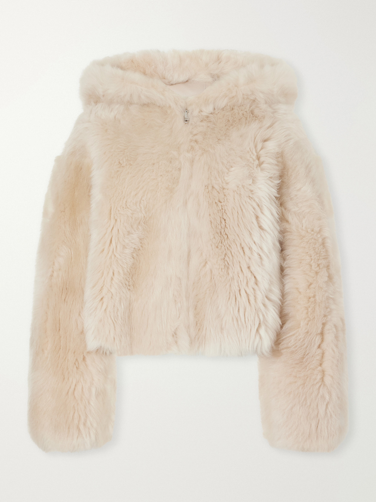 Arma Bianca Hooded Shearling Jacket In Orange