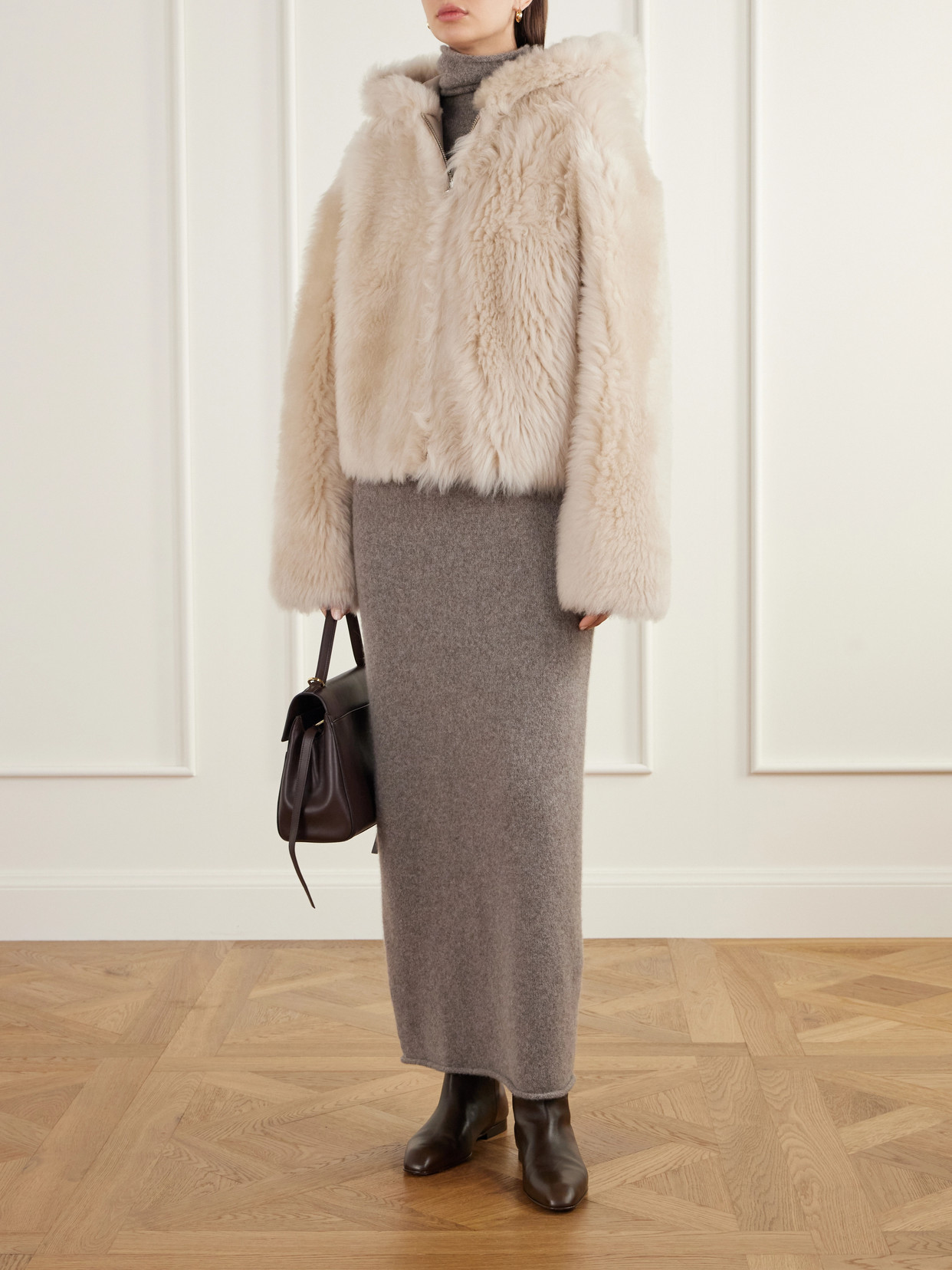 Bianca Hooded Shearling Jacket