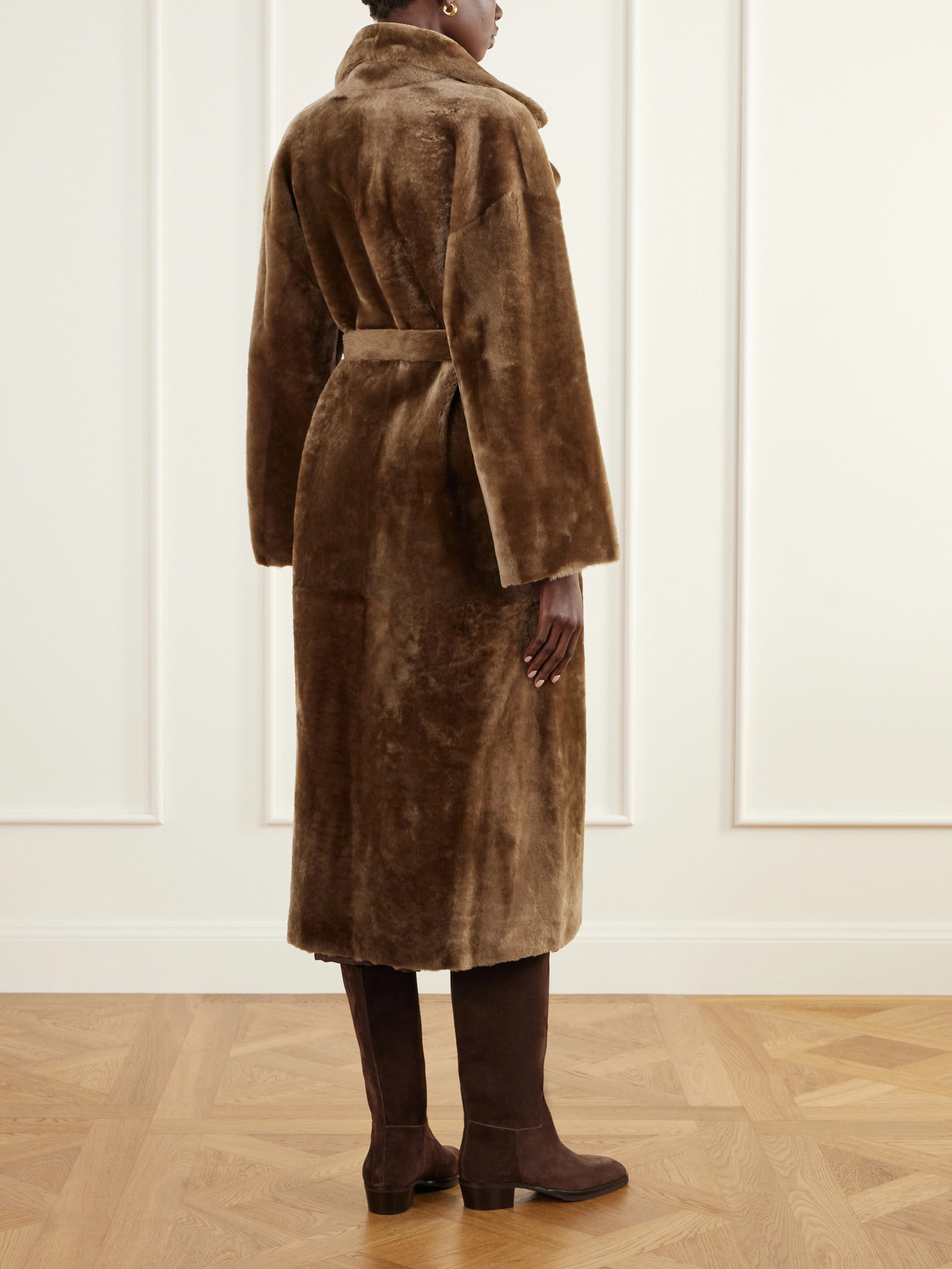 Rien Belted Reversible Shearling And Coat