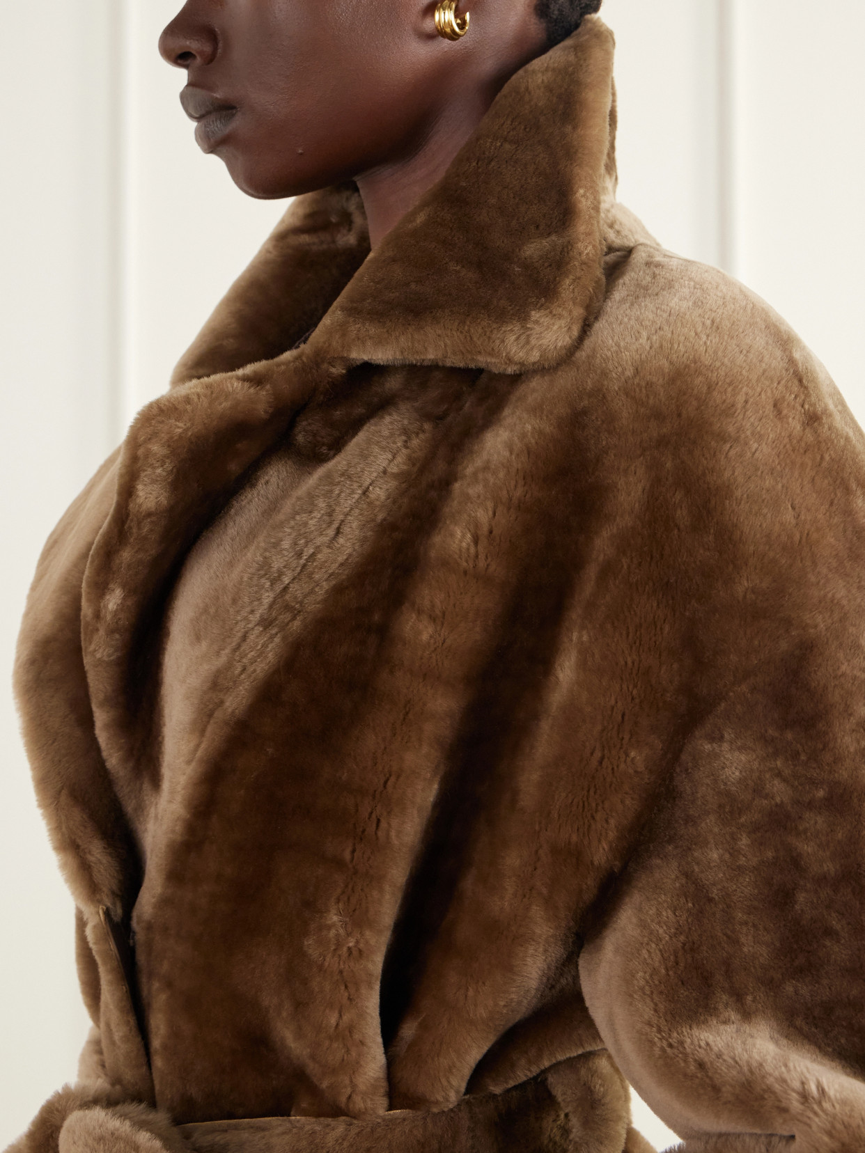 Rien Belted Reversible Shearling And Coat