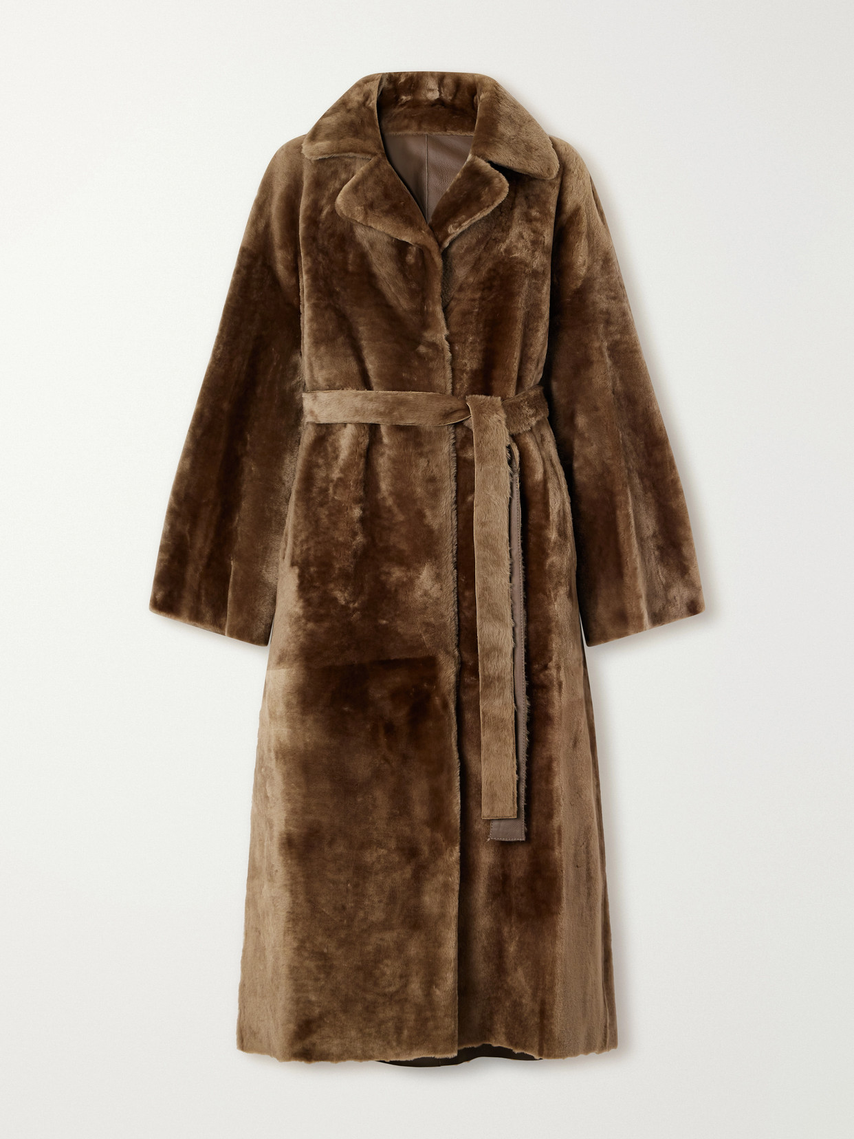 Rien Belted Reversible Shearling And Coat