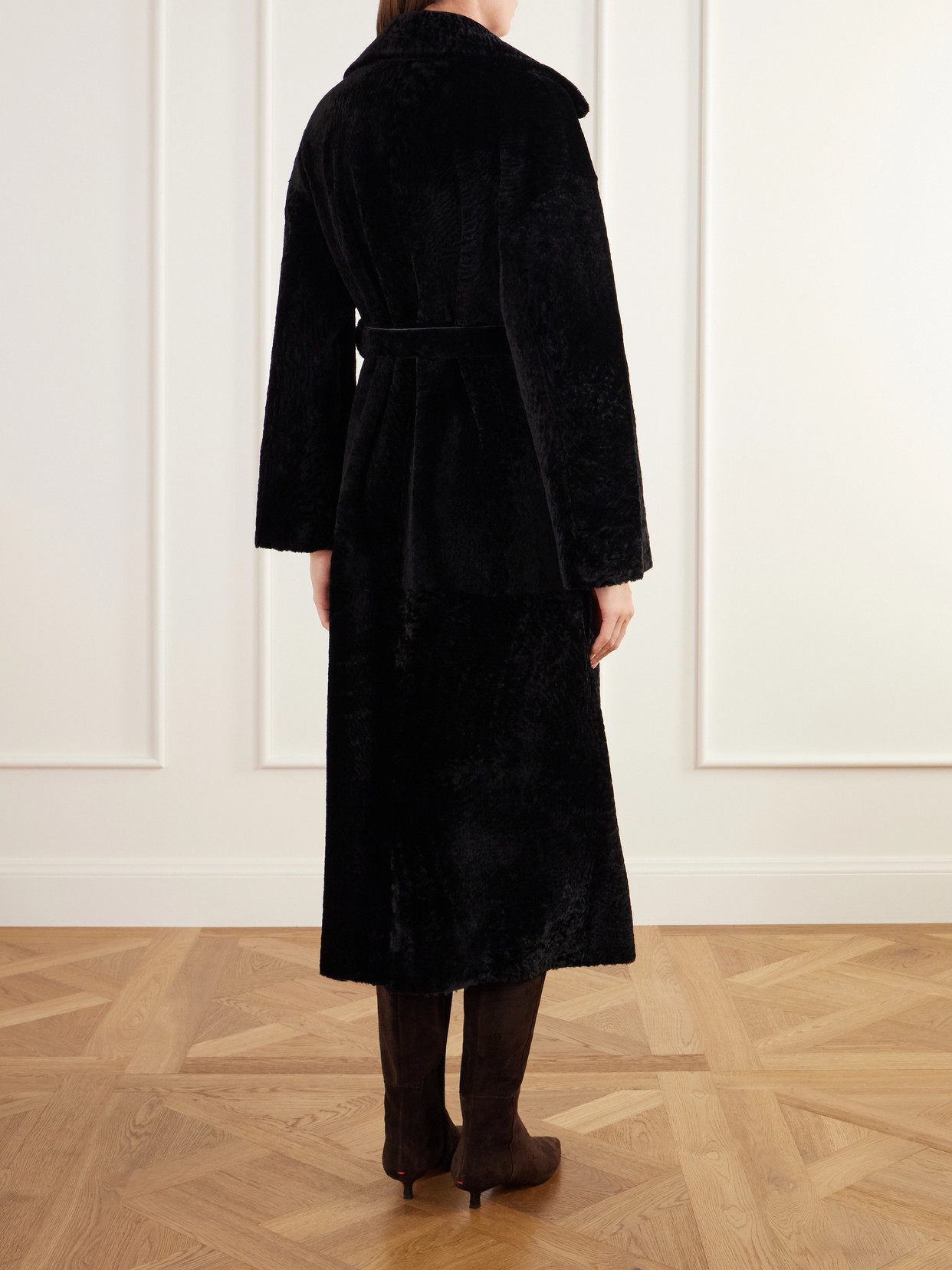 Rien Belted Reversible Shearling And Coat