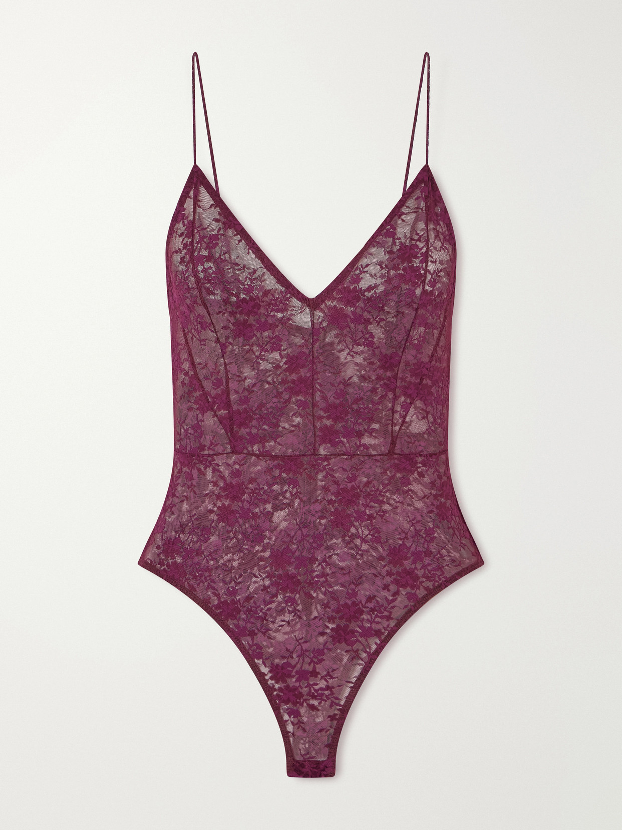 Alex Perry Lace Bodysuit In Purple
