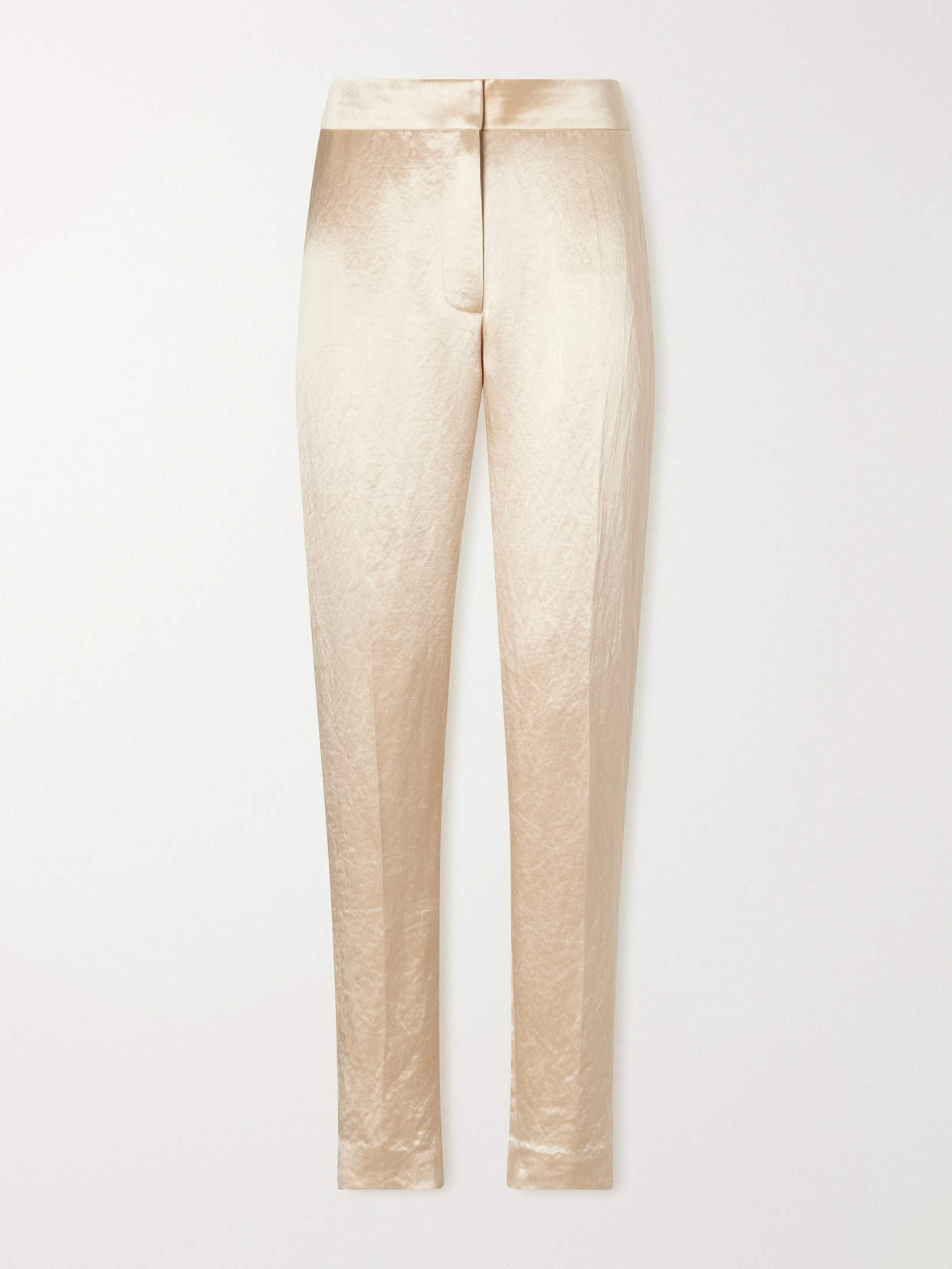 Abadia Satin Barrel-leg Pants In White