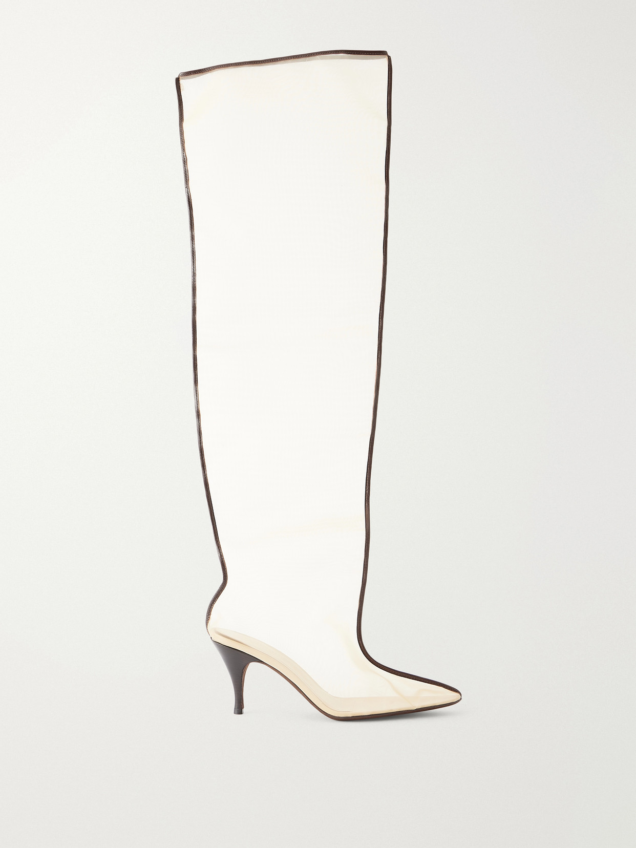 Drawing A Blank 80 Mesh Over-The-Knee Boots