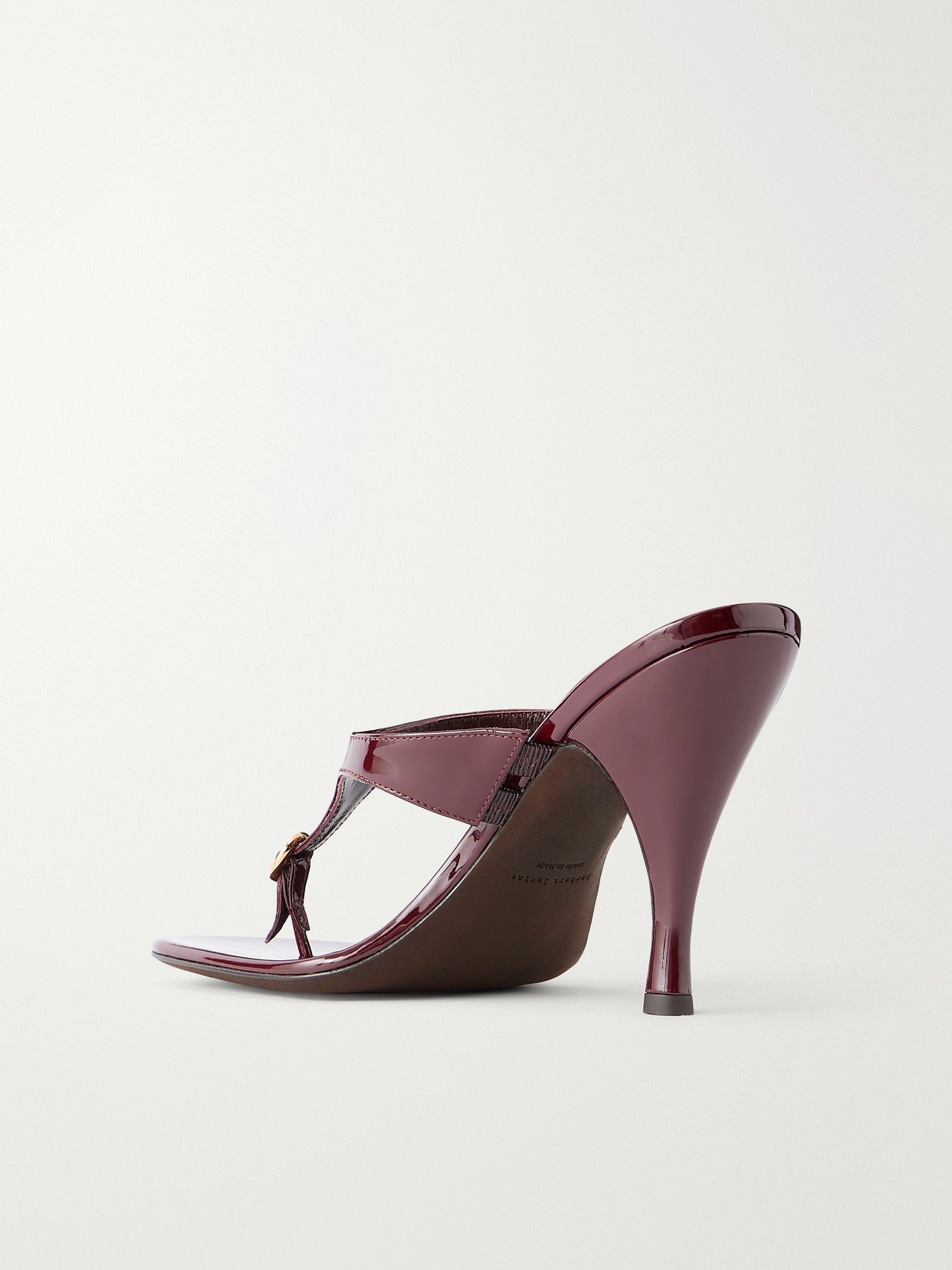 Kiss & Tell 100 Buckle-Detailed Patent-Leather Thong Sandals