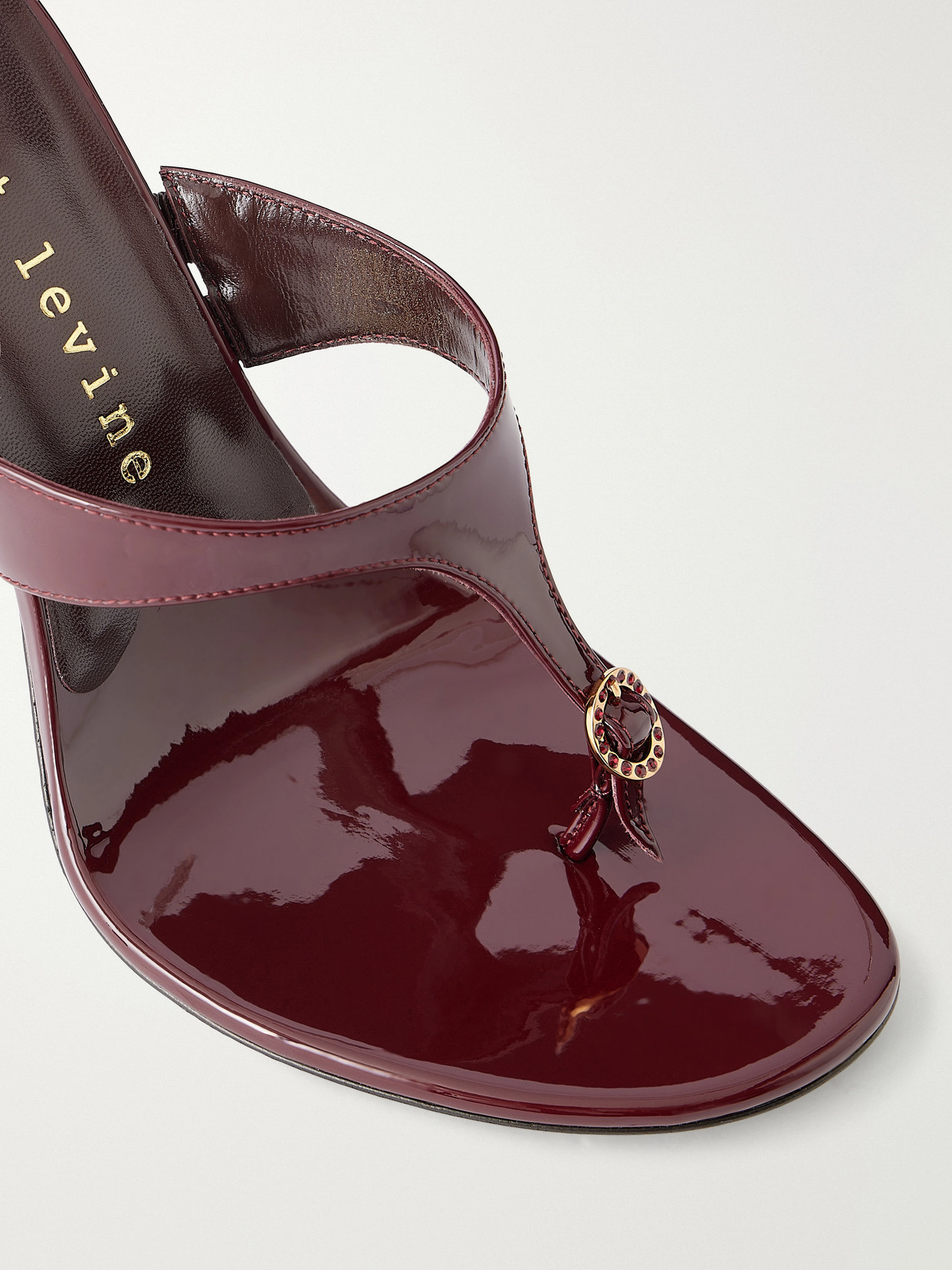 Kiss & Tell 100 Buckle-Detailed Patent-Leather Thong Sandals