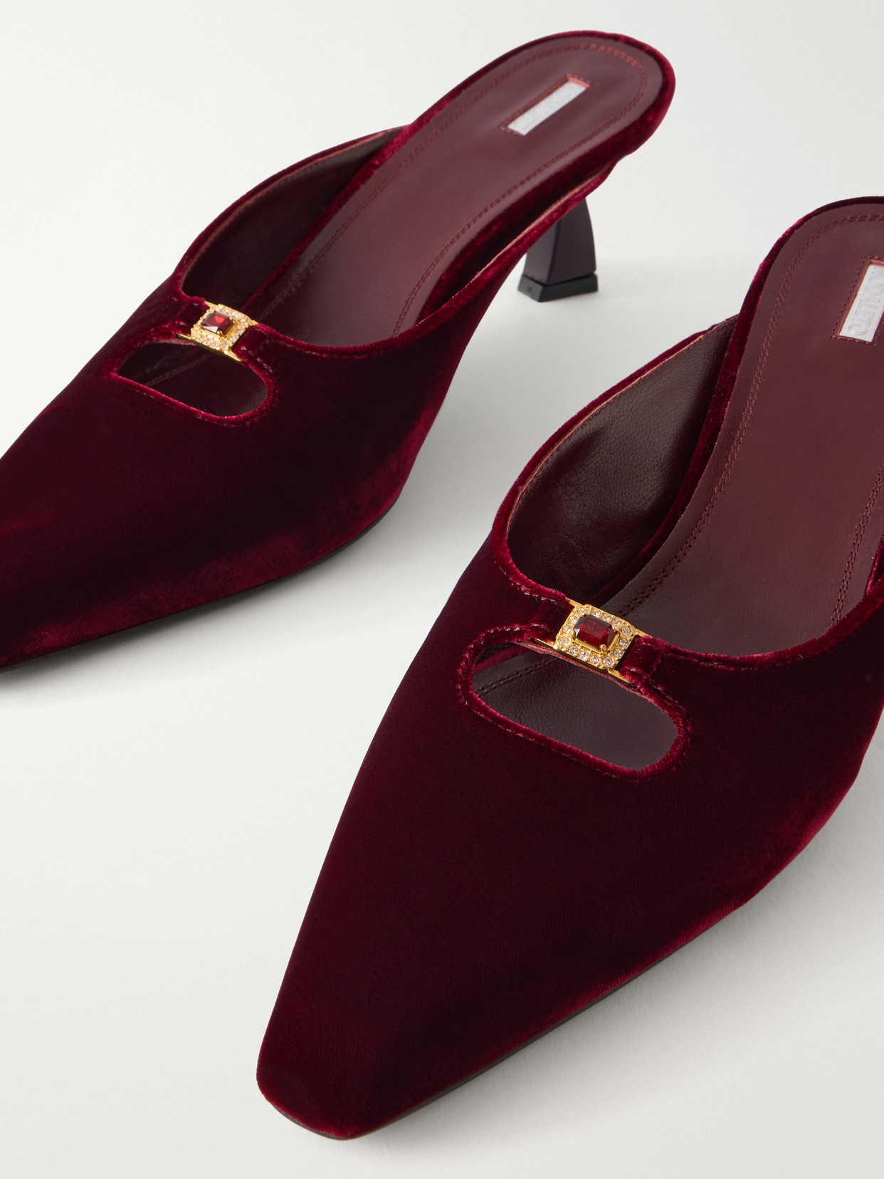 Dona Ruby 50 Crystal-Embellished Velvet Mules