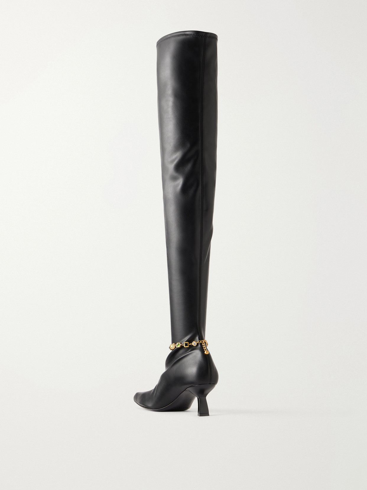 Dona Stretch 50 Crystal-Embellished Over-The-Knee Boots