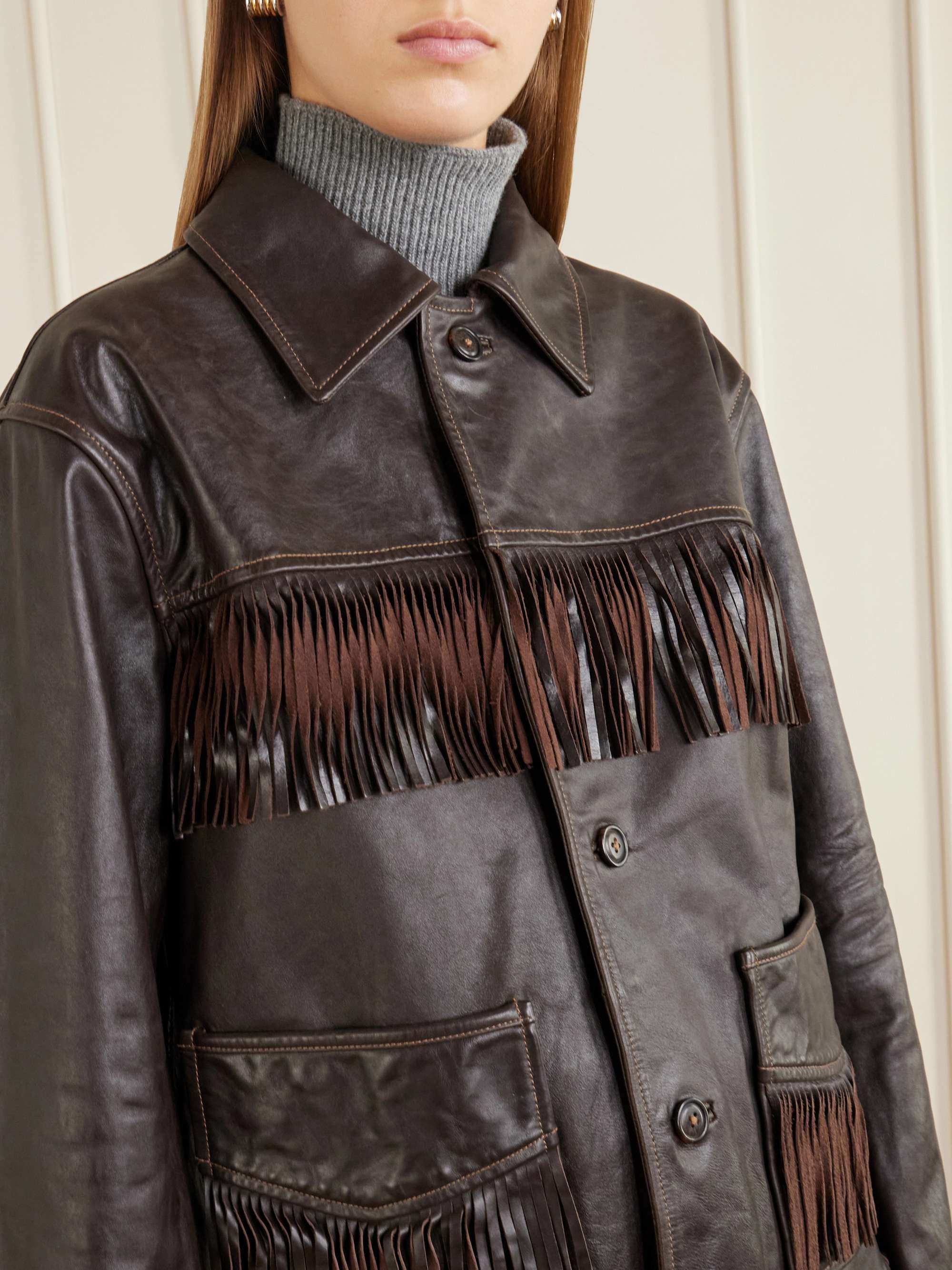 ジャケット・アウター Ralph lauren jute bag jacket POLO RALPH LAUREN Fringed leather jacket | NET-A-PORTER
