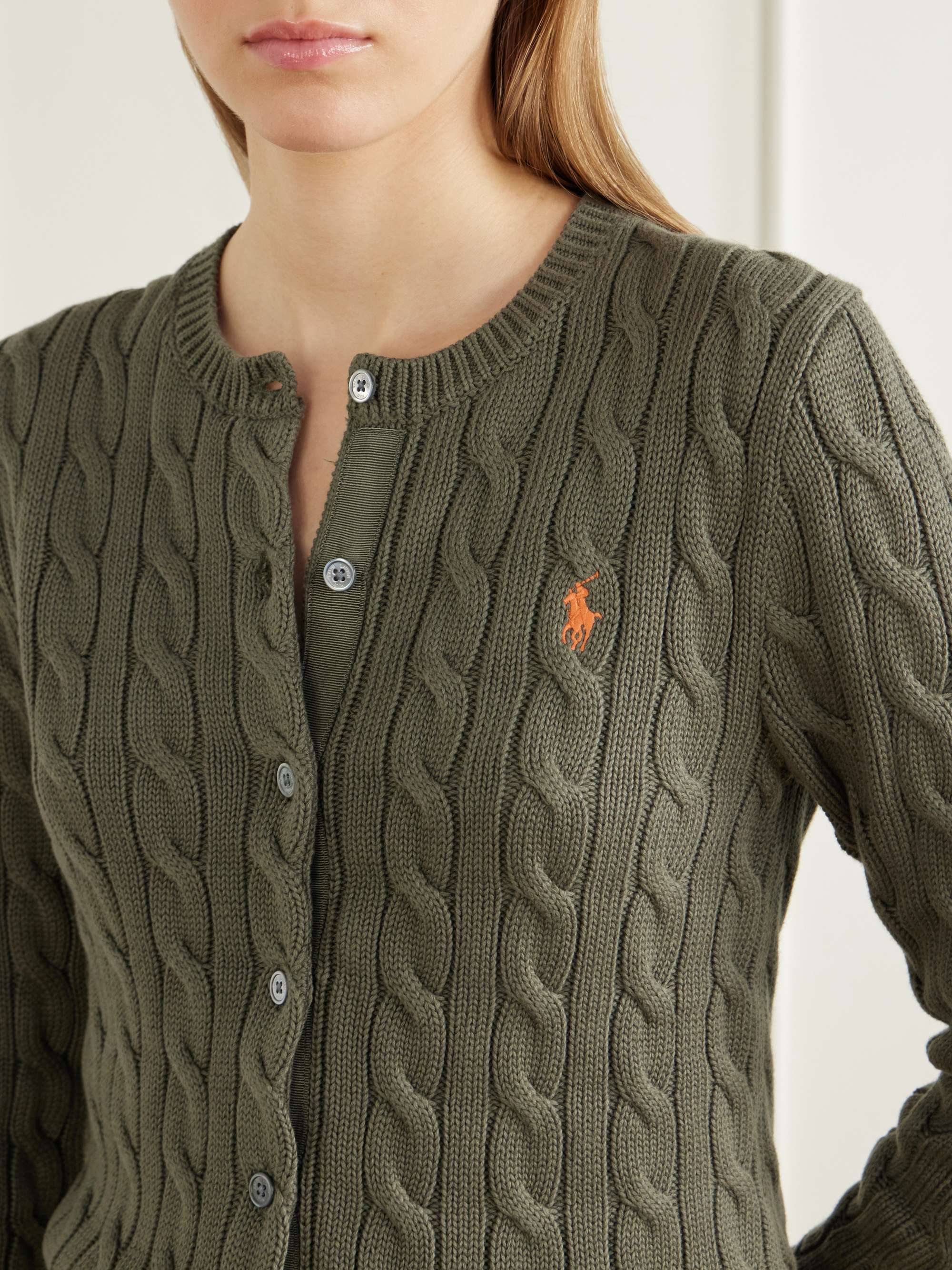 POLO RALPH LAUREN Cable-knit cotton cardigan | NET-A-PORTER