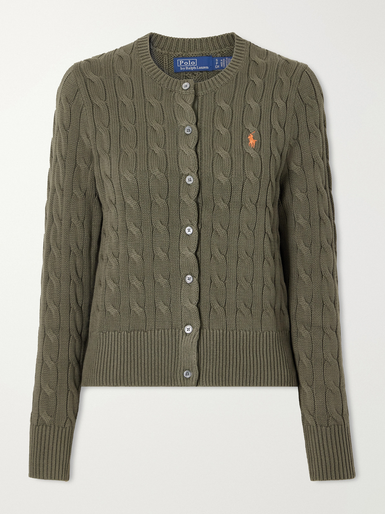 Polo Ralph Lauren Cable-knit Cotton Cardigan In Green
