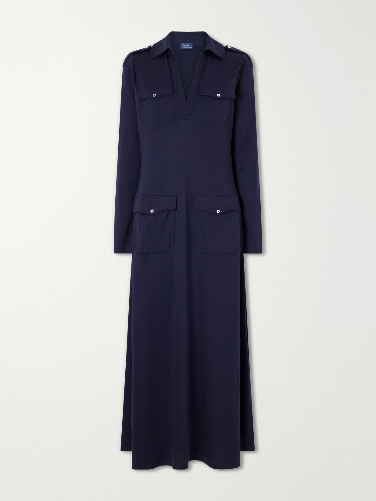 Polo Ralph Lauren Stretch-jersey Midi Dress In Blue