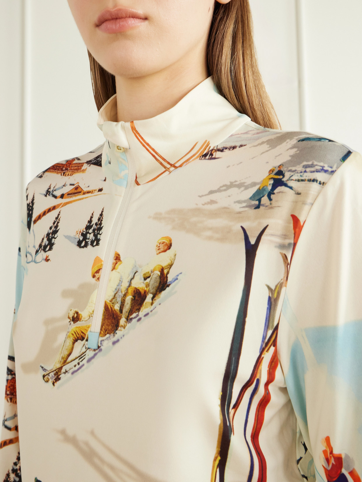 Bogner Beline Printed Stretch-shell Zip-up Base Layer In Multi