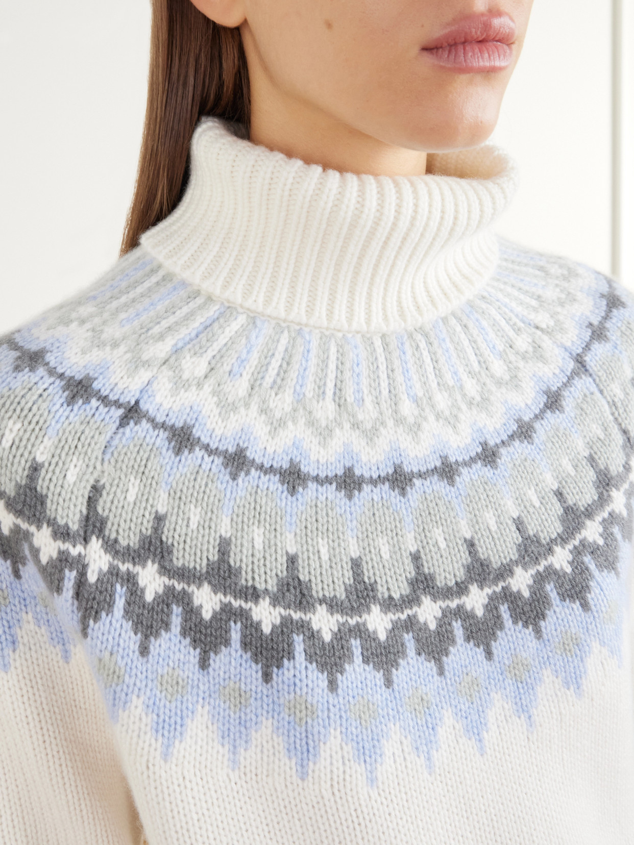 Ingrid Fair Isle Cashmere Turtleneck Sweater