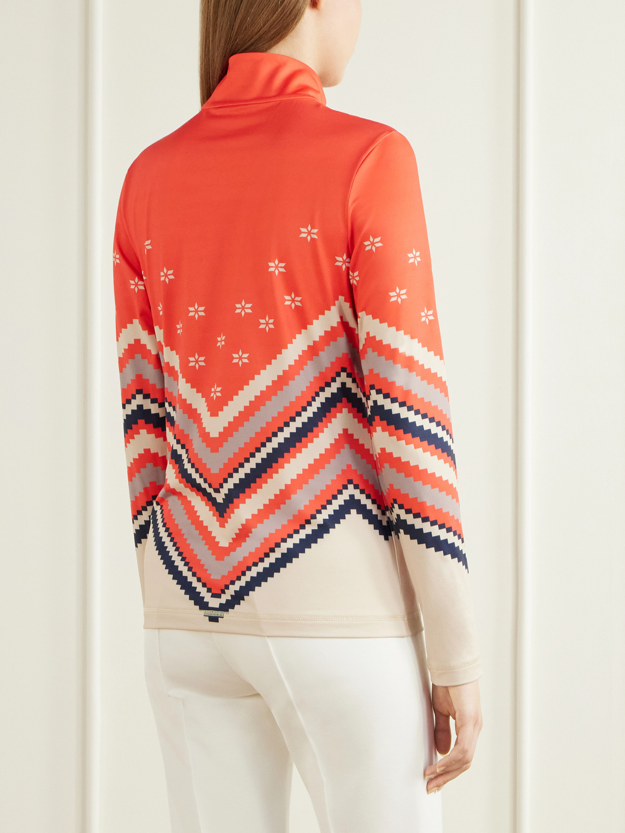 Bogner Fabia Printed Zip-up Base Layer In Multi