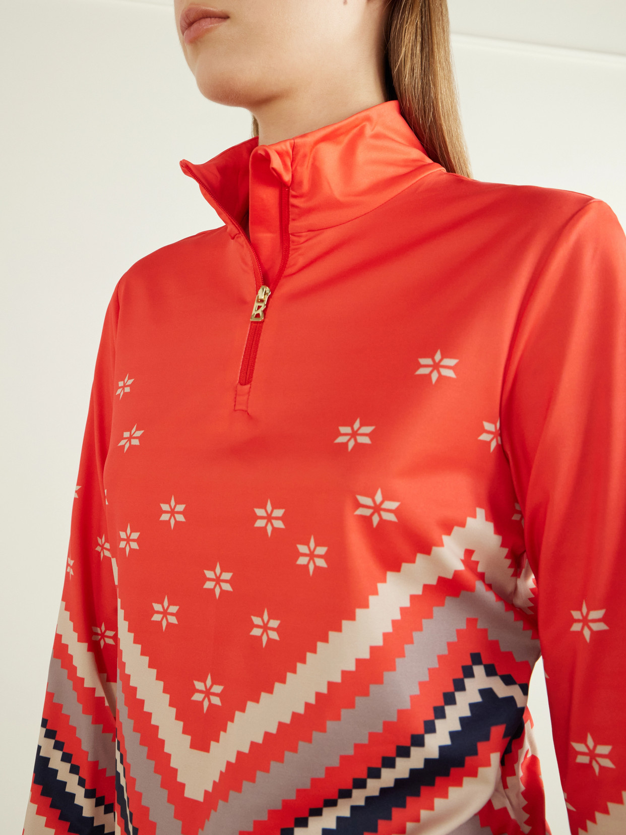 Bogner Fabia Printed Zip-up Base Layer In Multi